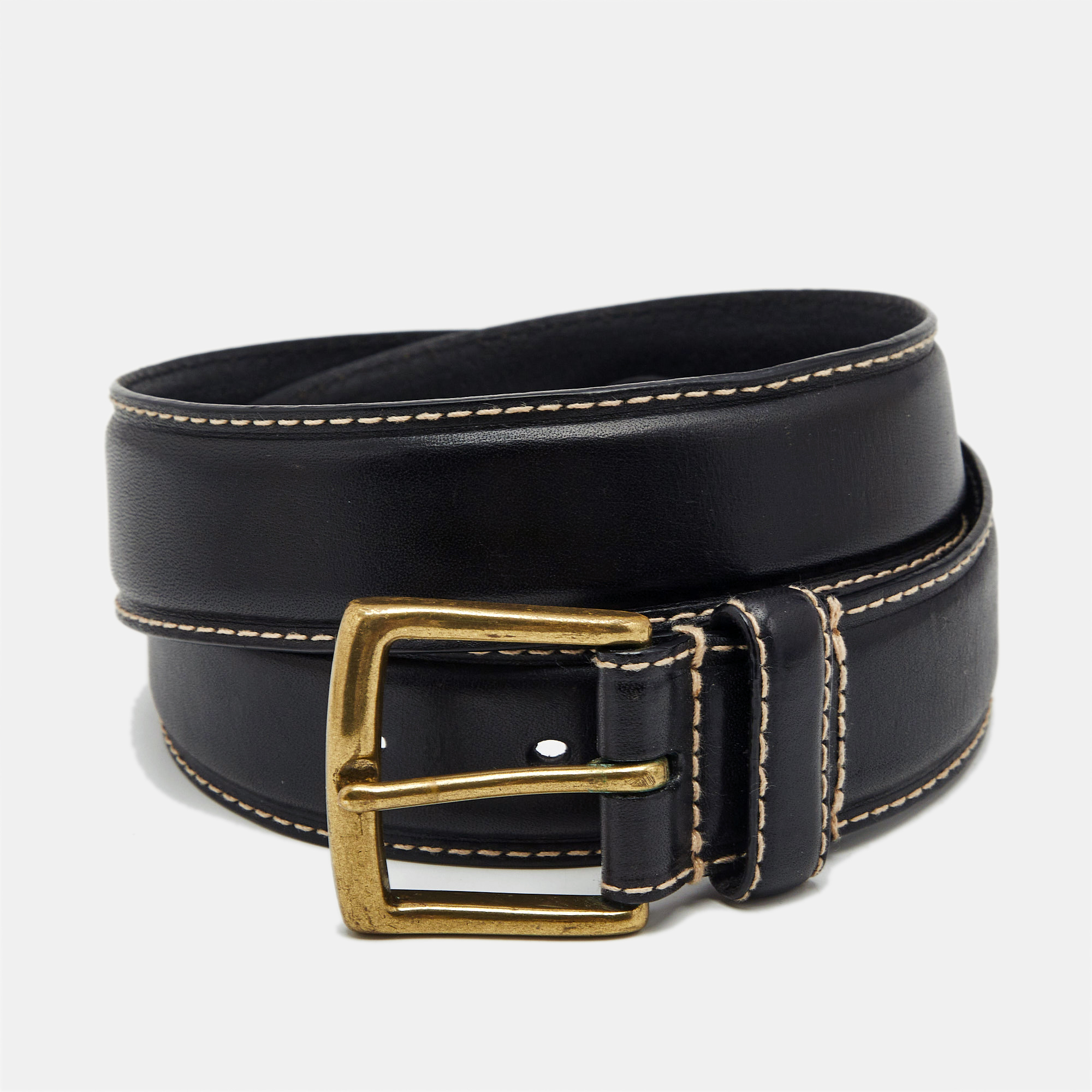 

Ralph Lauren Black Leather Buckle Belt 80CM