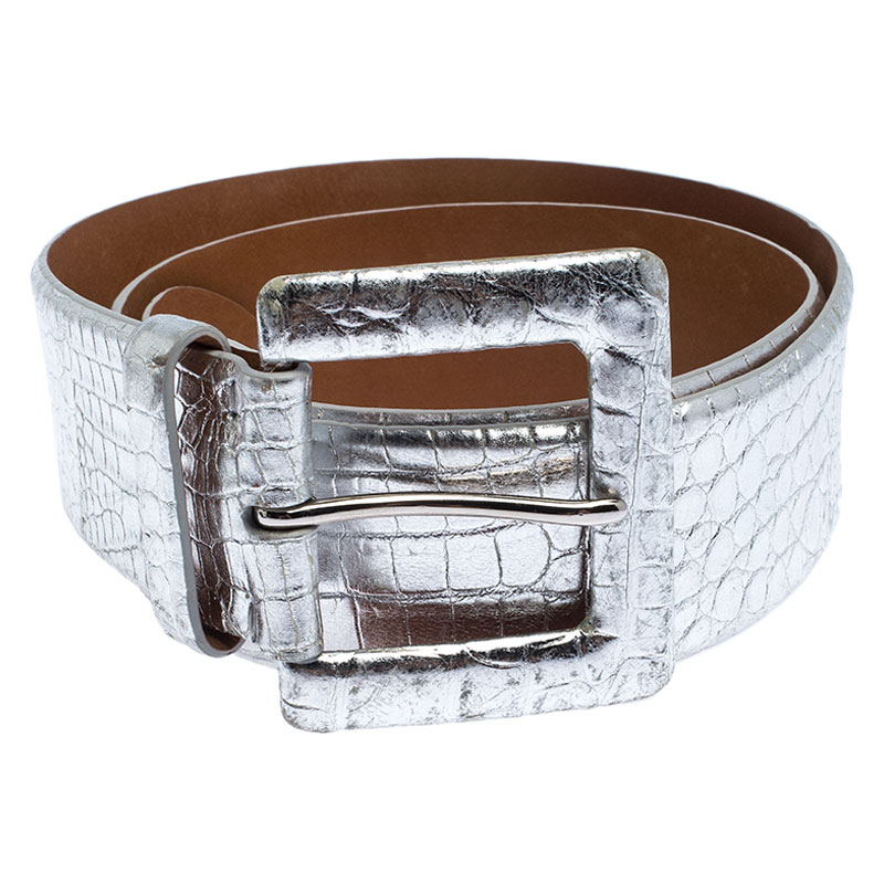 

Ralph Lauren Metallic Silver Alligator Belt