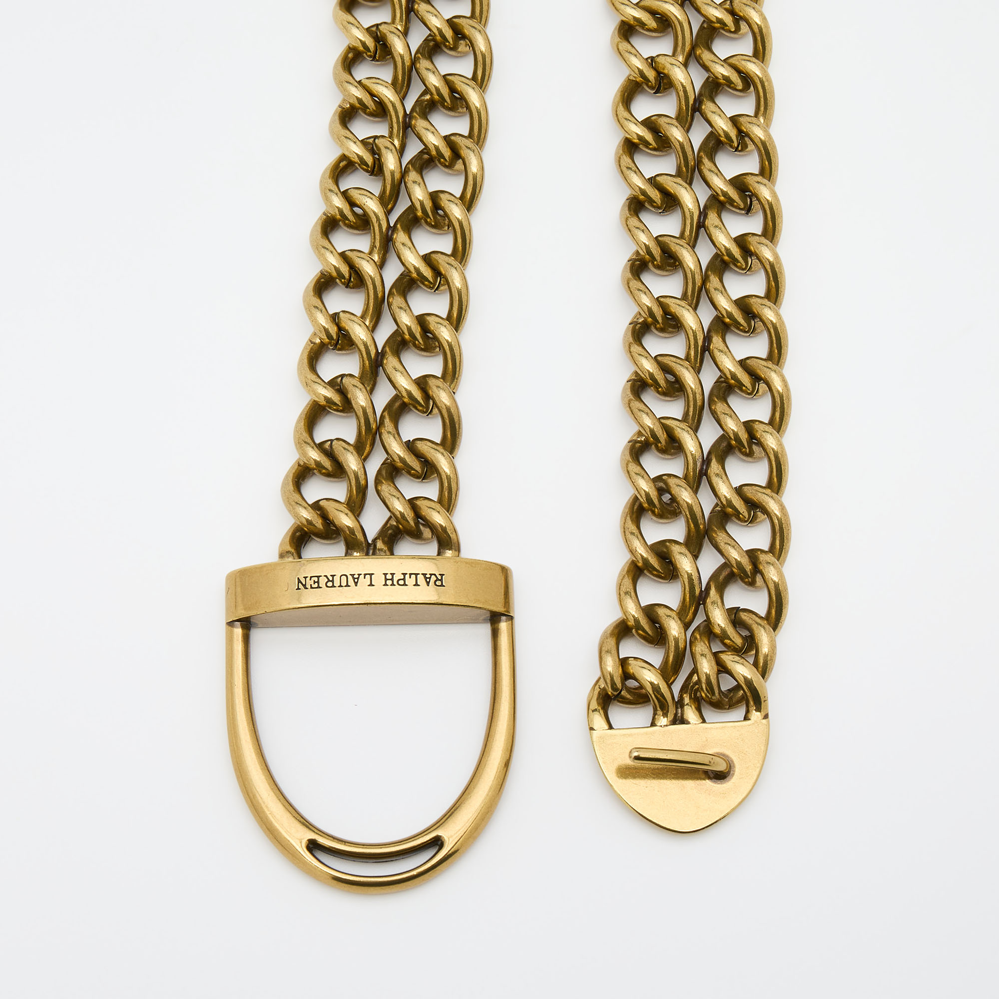 

Ralph Lauren Metallic Brass Metal Chain Link Belt