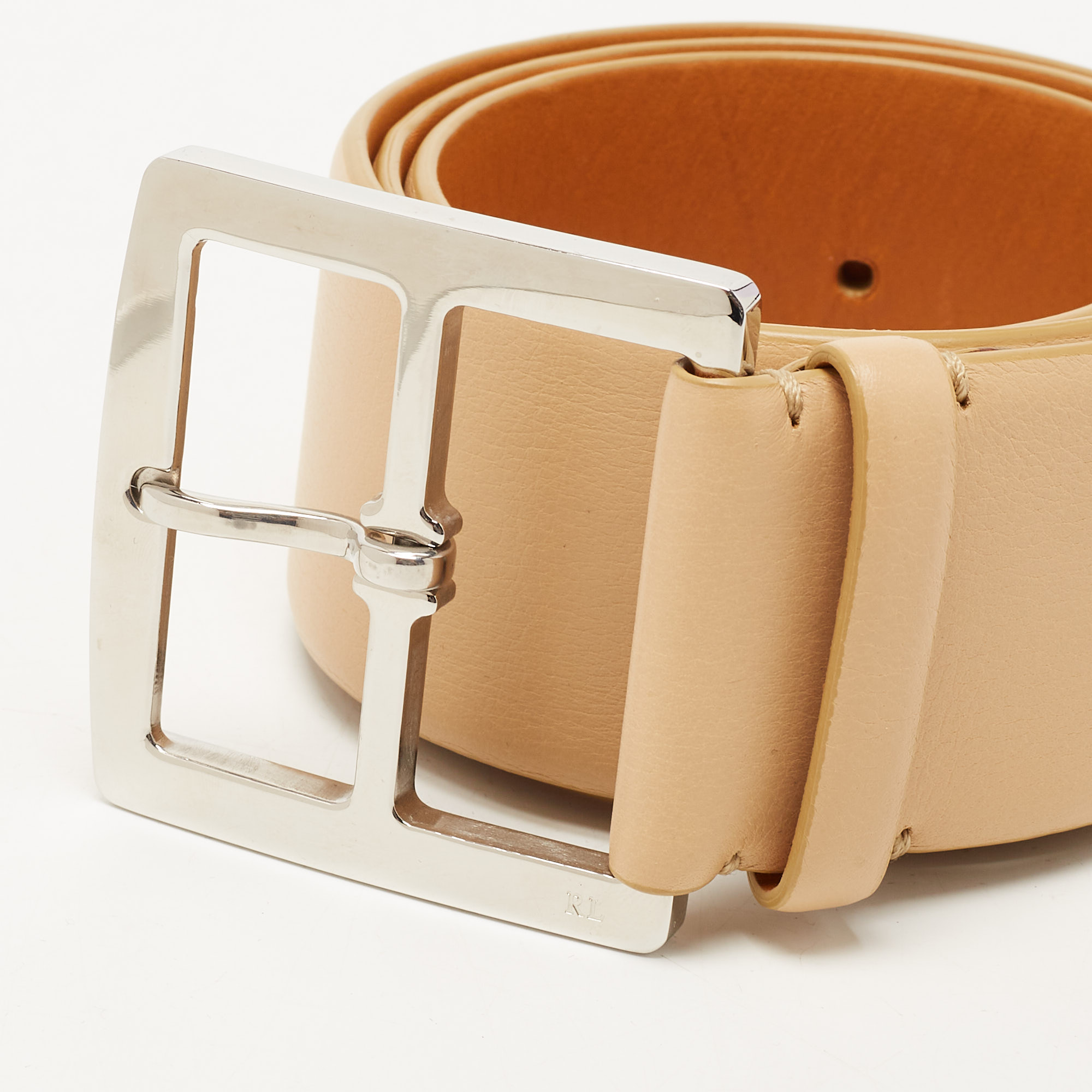 

Ralph Lauren Beige Leather Buckle Belt