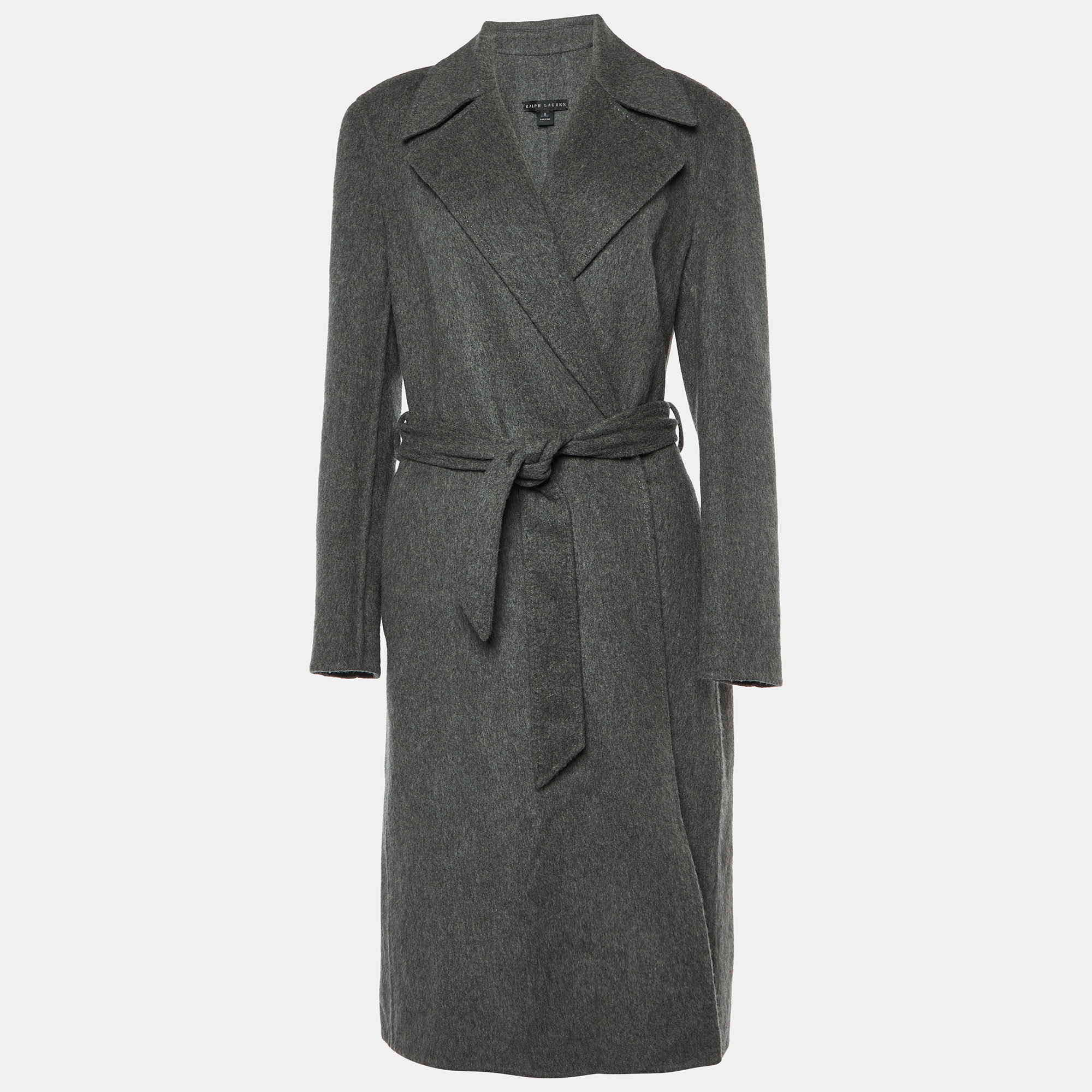 

Ralph Lauren Grey Wool Belted Overcoat M