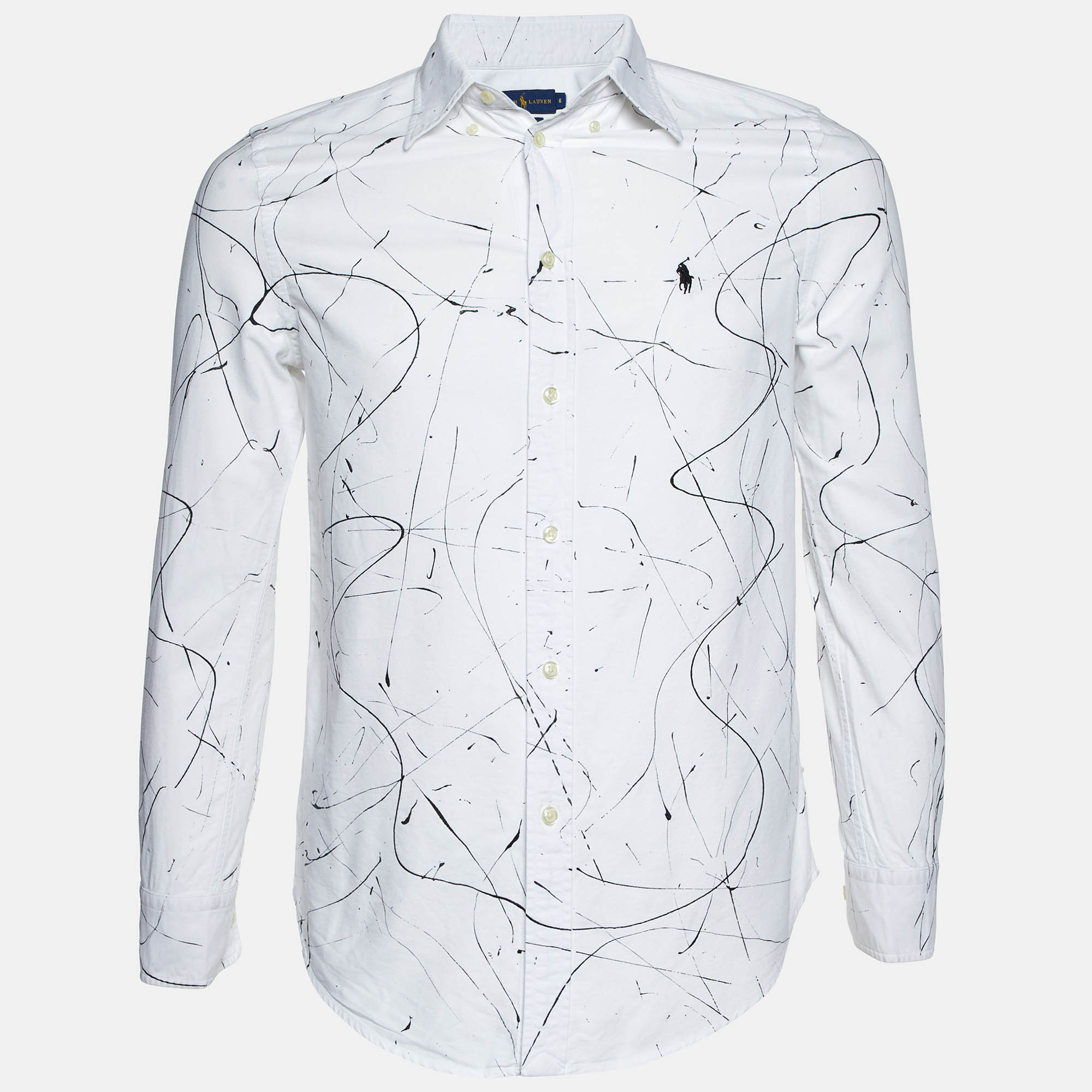 

Ralph Lauren White Printed Cotton Buttoned Down Shirt M