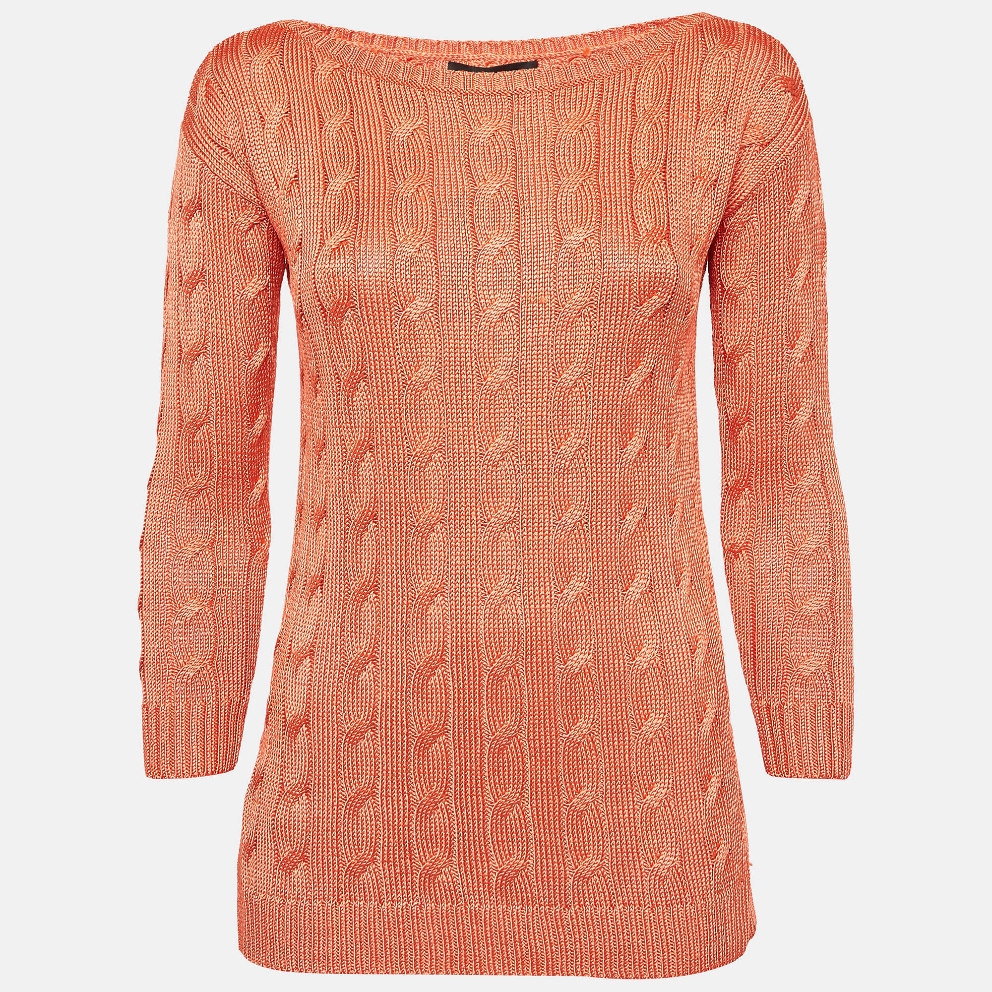 

Ralph Lauren Orange Cable Knit Sweater XS