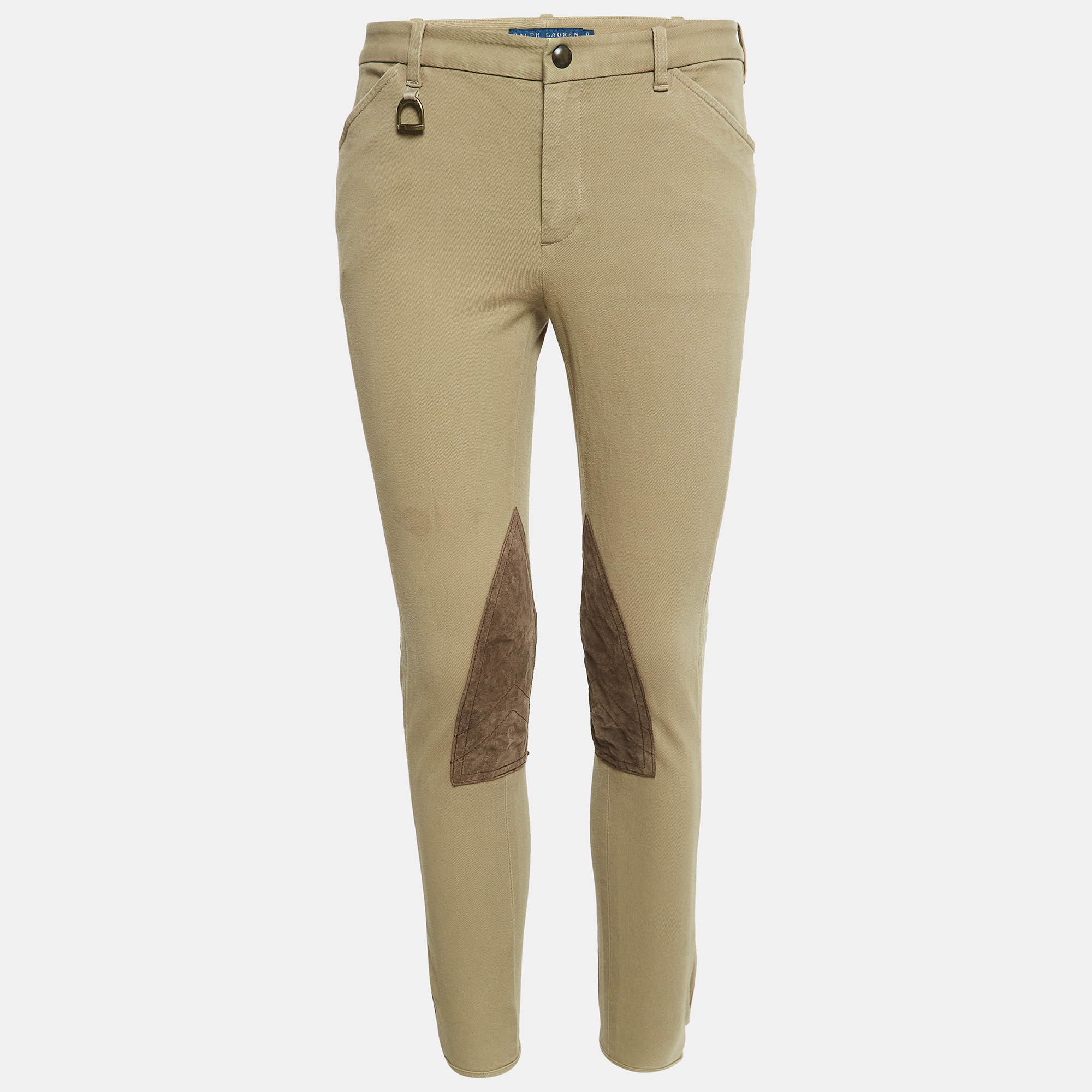 Pre-owned Ralph Lauren Green Cotton Drill Breeches Pants M