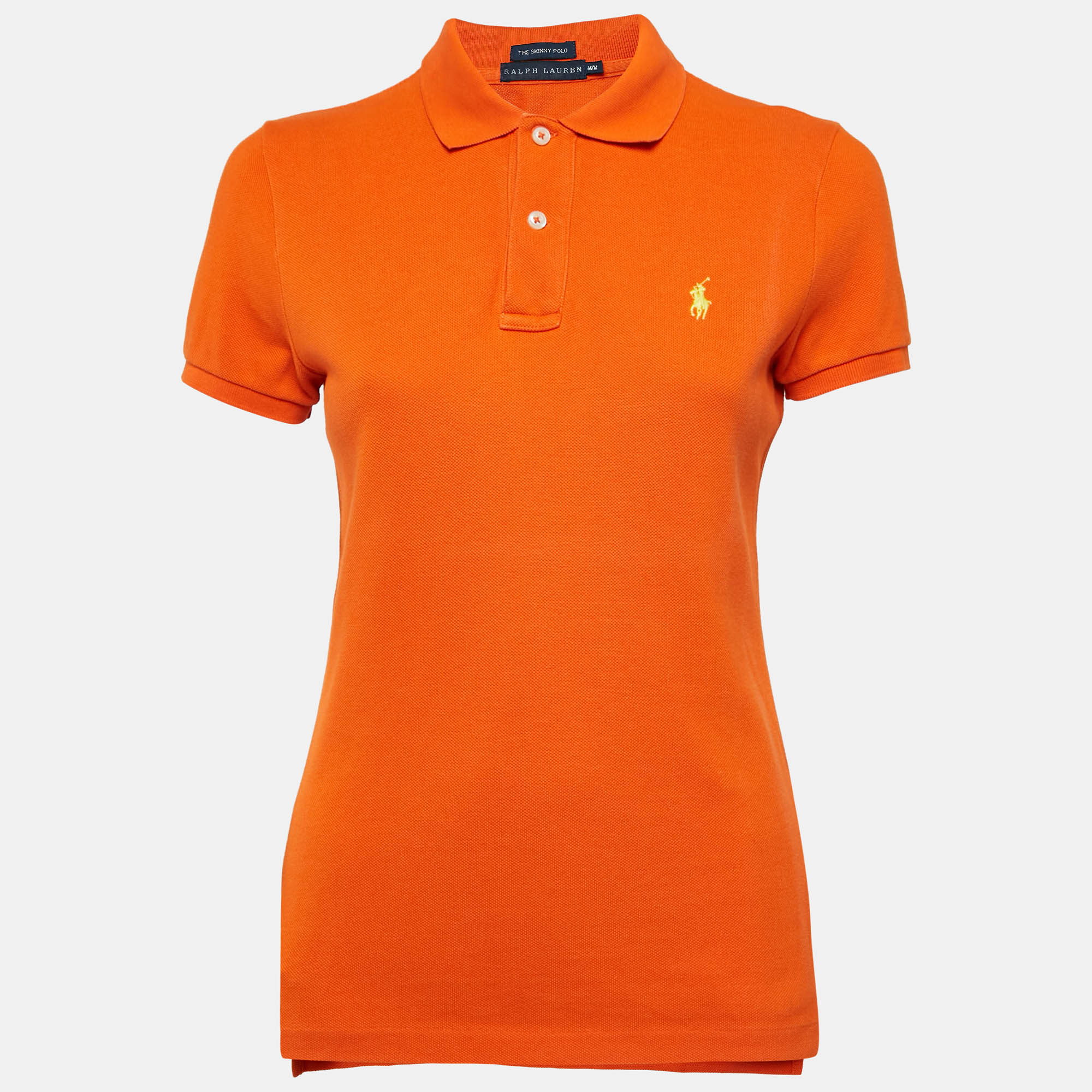 

Ralph Lauren Orange Logo Embroidered Cotton Polo T-Shirt M