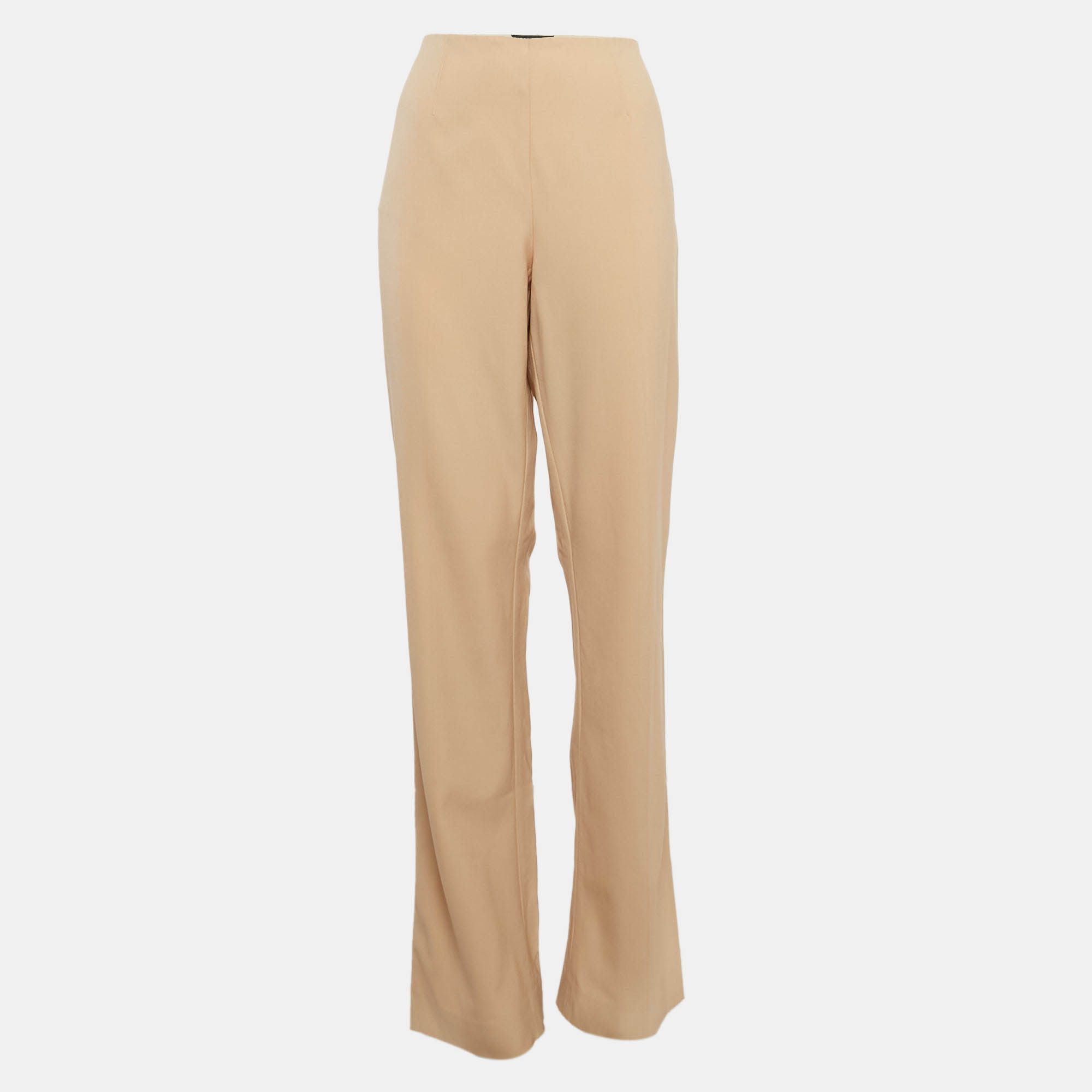 

Ralph Lauren Beige Stretch Wool Straight Leg Trousers L