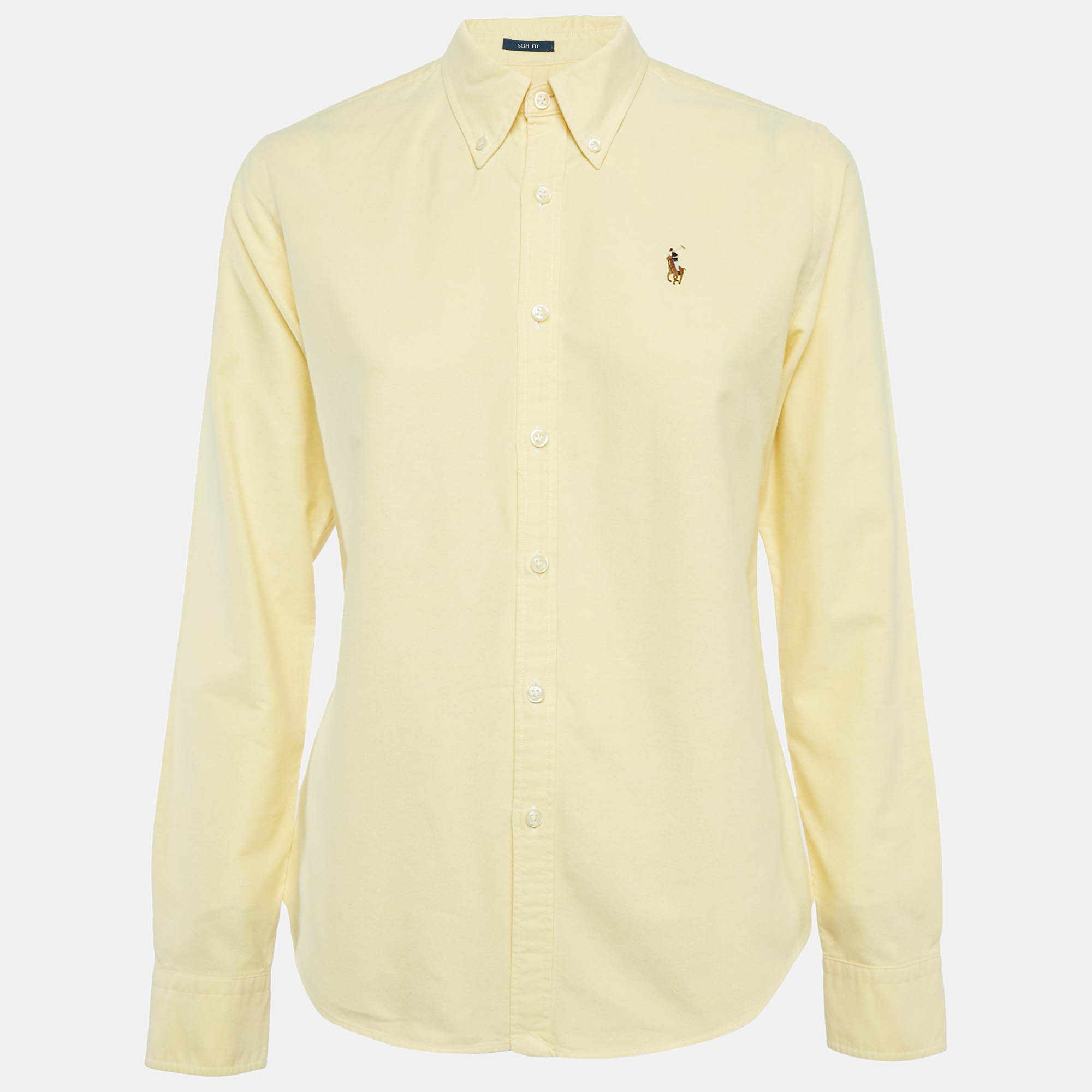 

Ralph Lauren Yellow Cotton Slim Fit Button Front Shirt M