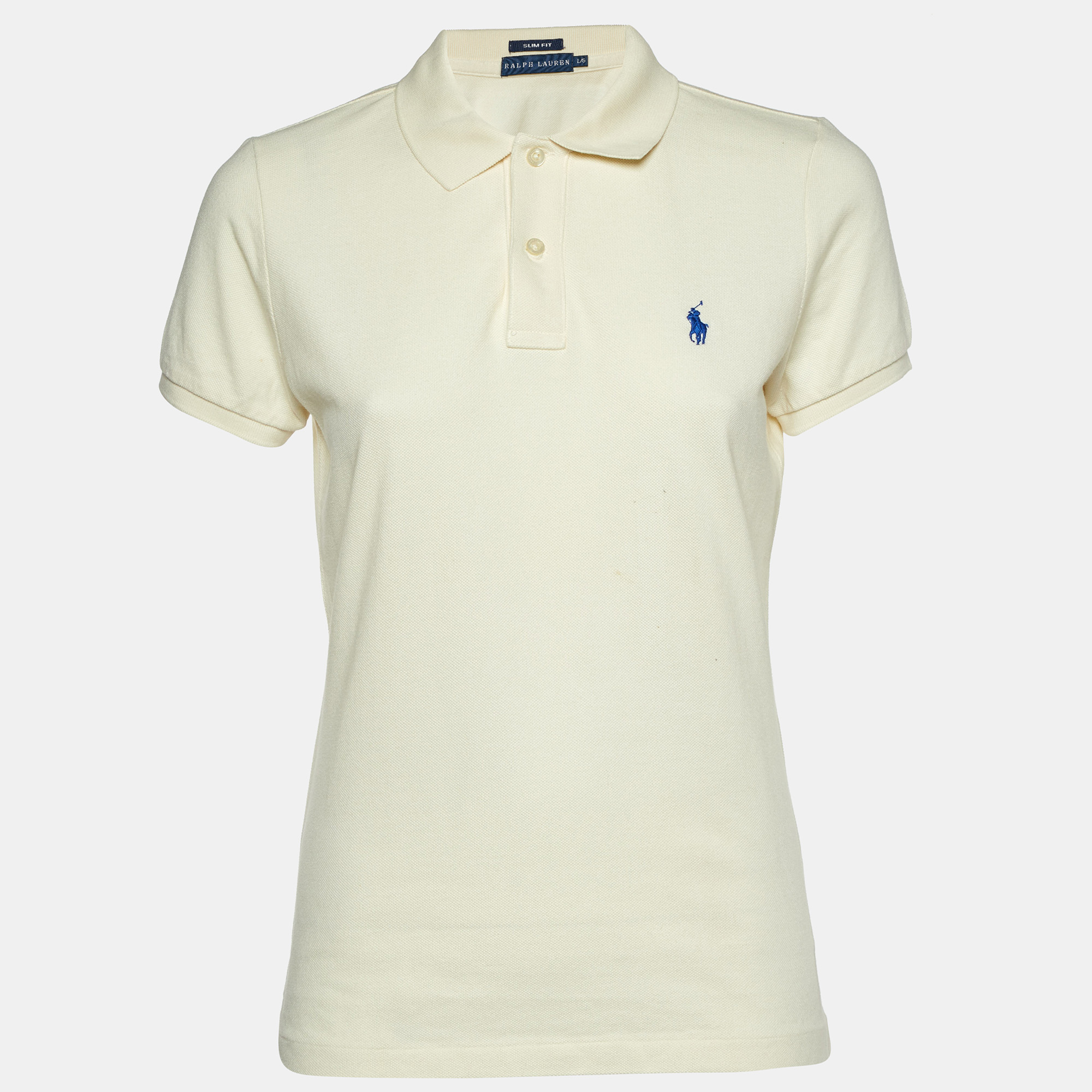 

Ralph Lauren Cream Cotton Pique Polo T-Shirt L