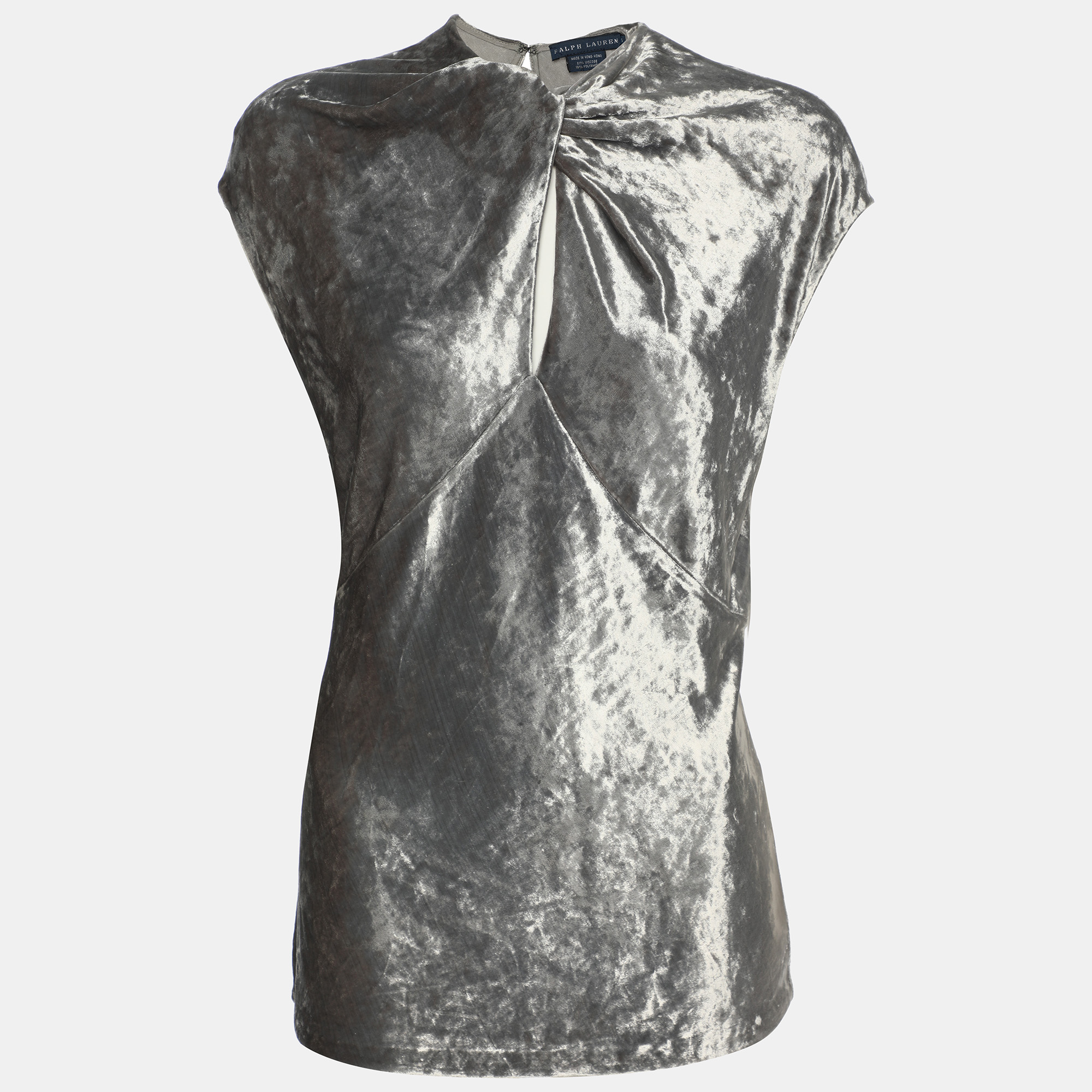 

Ralph Lauren Silver Velvet Top S