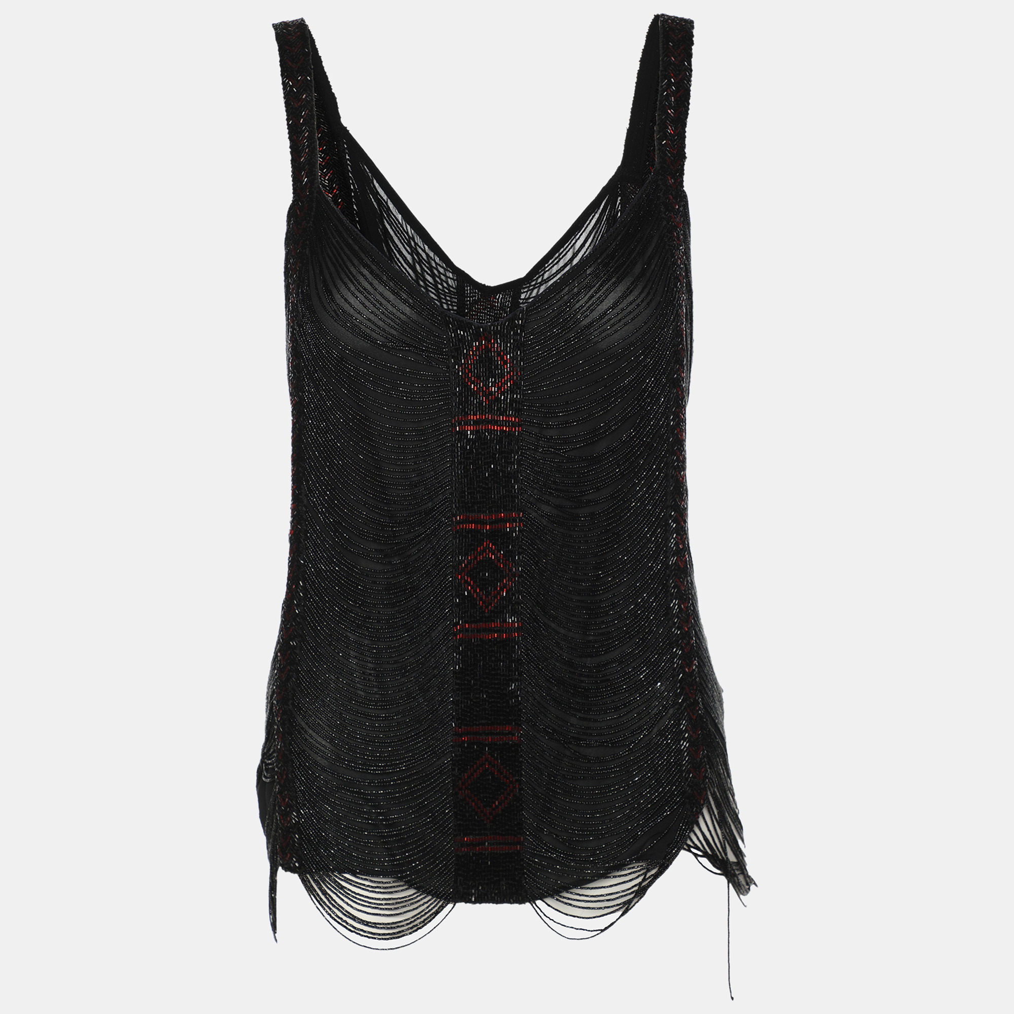 

Ralph Lauren Black Silk Beads Embellished Top M