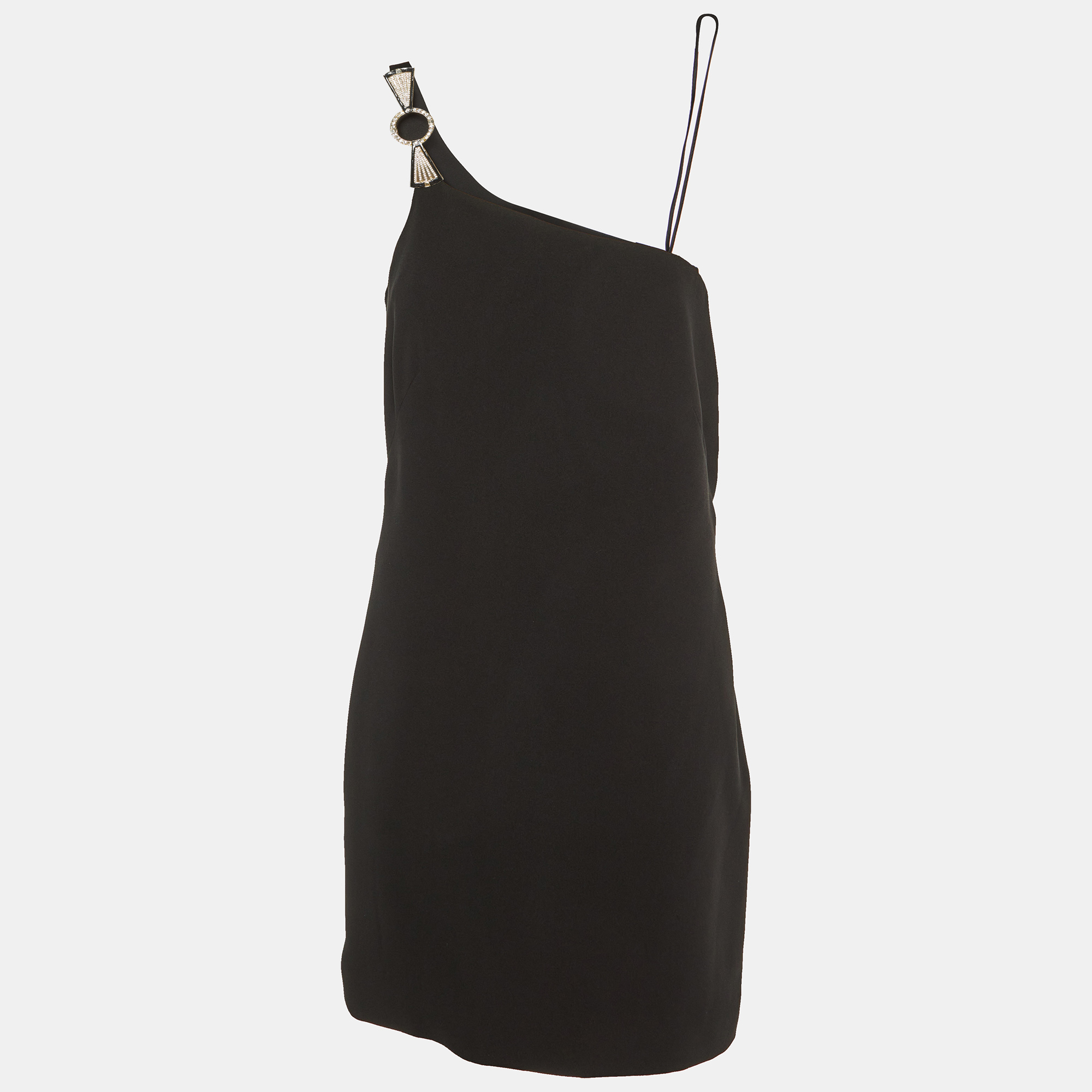 

Ralph Lauren Black Crepe One Shoulder Mini Dress M