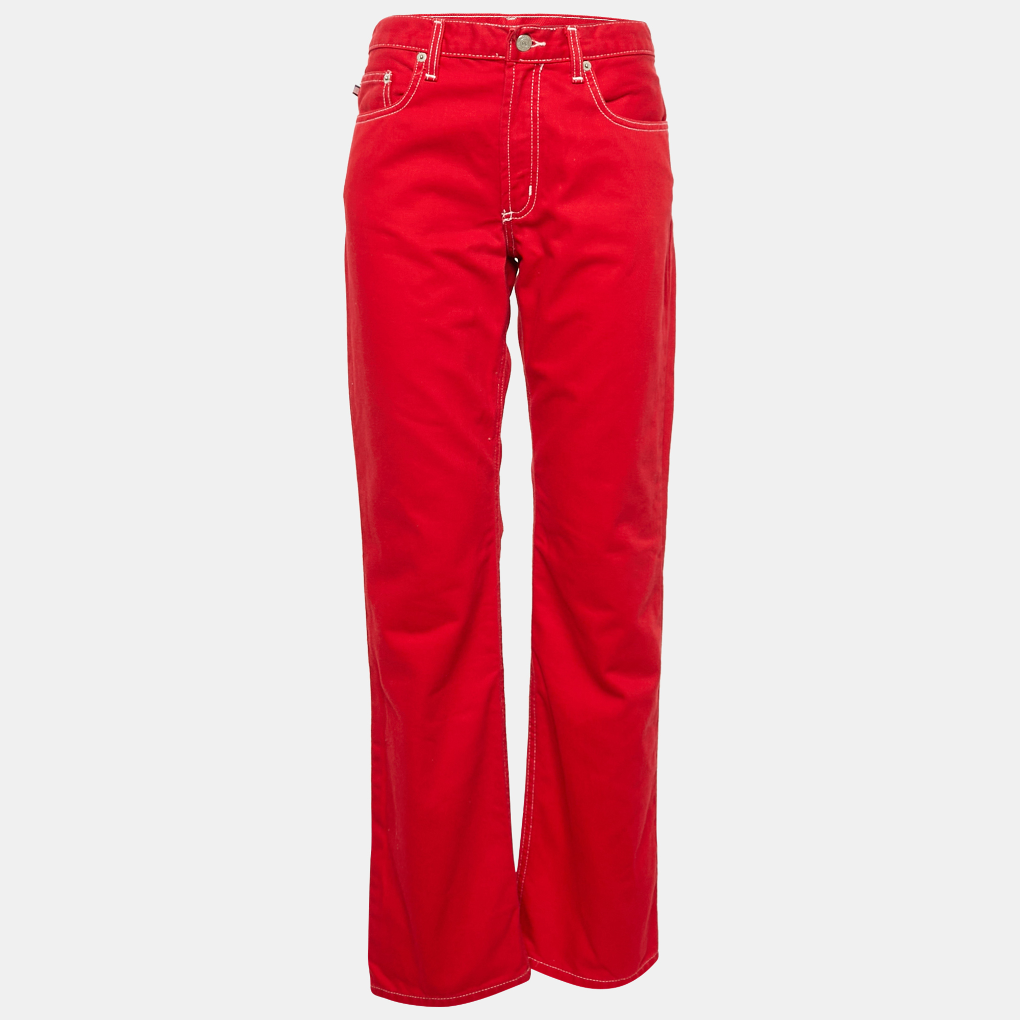

Ralph Lauren Red Denim Straight Leg Jeans L Waist 31"