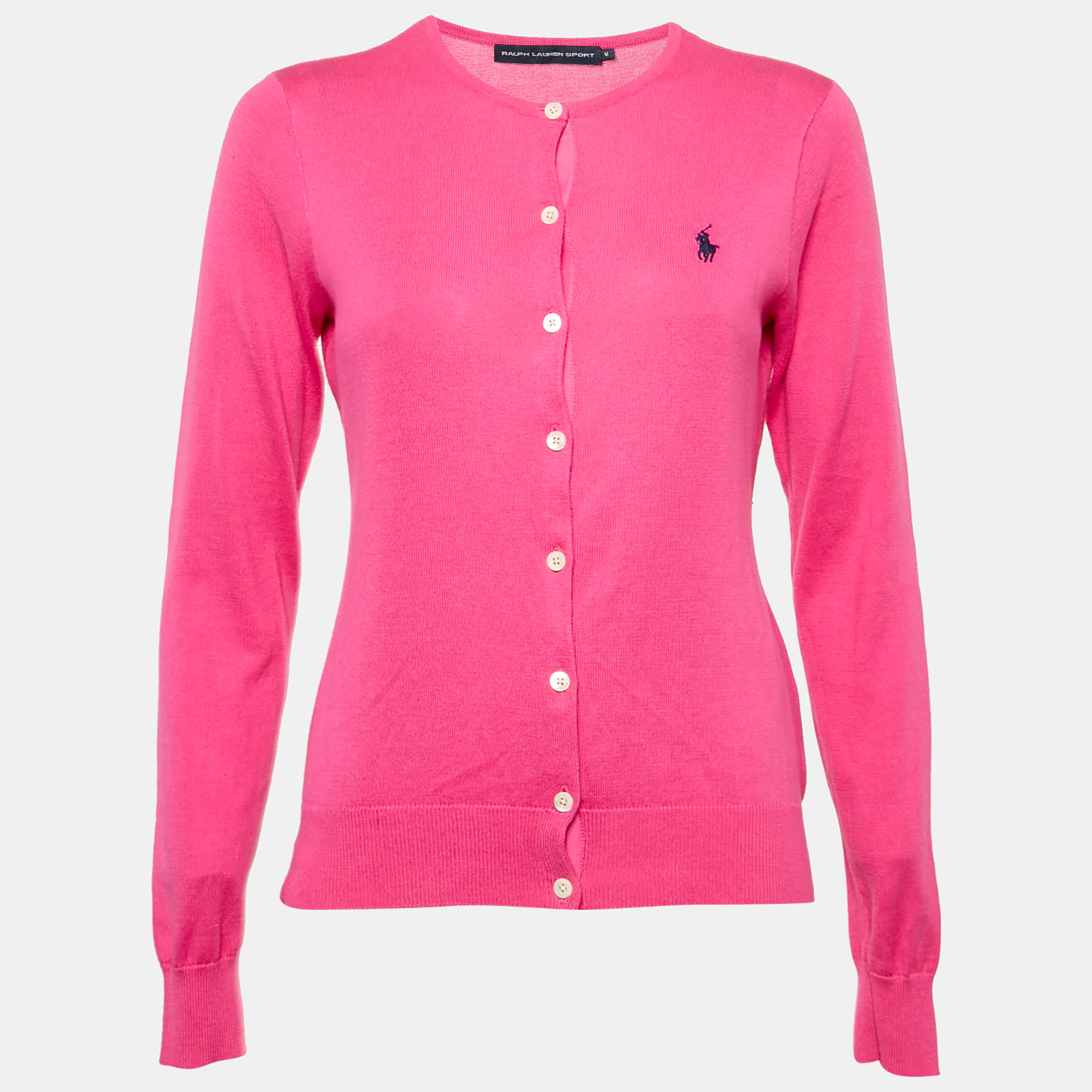 

Ralph Lauren Sports Pink Cotton Button Front Cardigan M