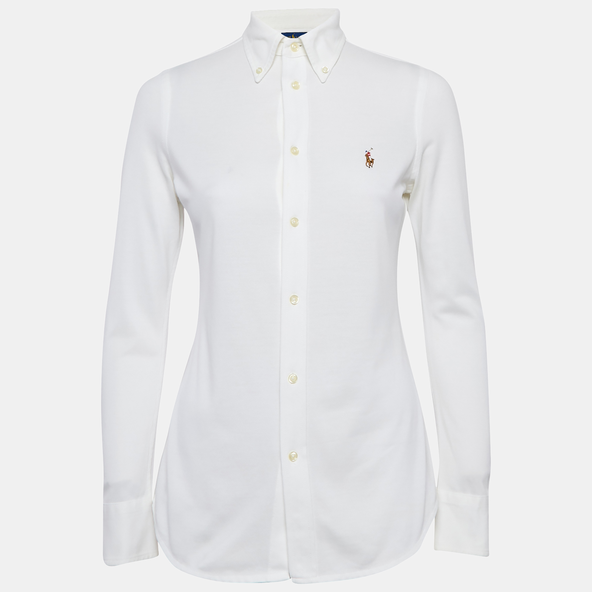 

Ralph Lauren White Cotton Knit Oxford Long Sleeve Shirt S