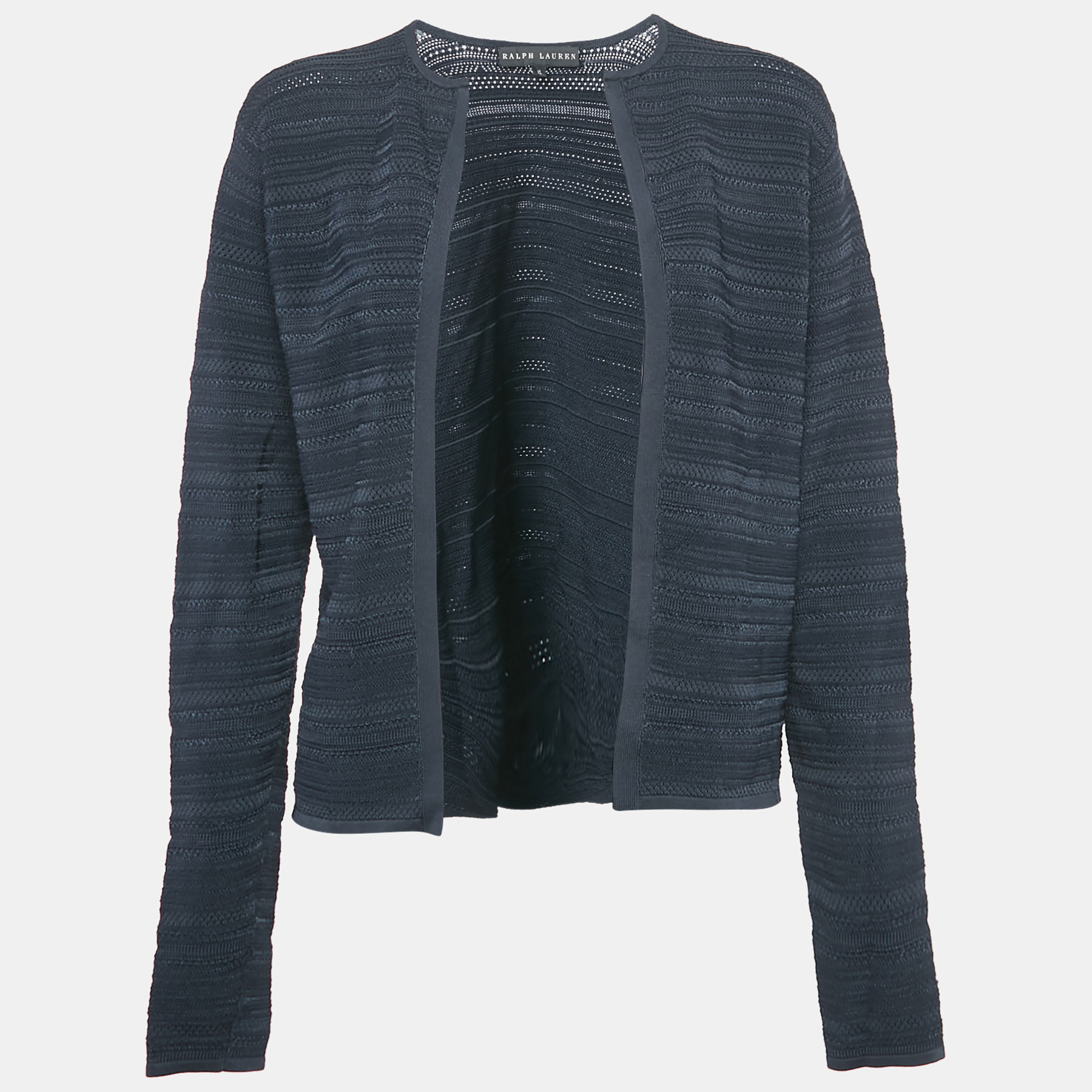 

Ralph Lauren Navy Blue Knit Open Front Cardigan XL