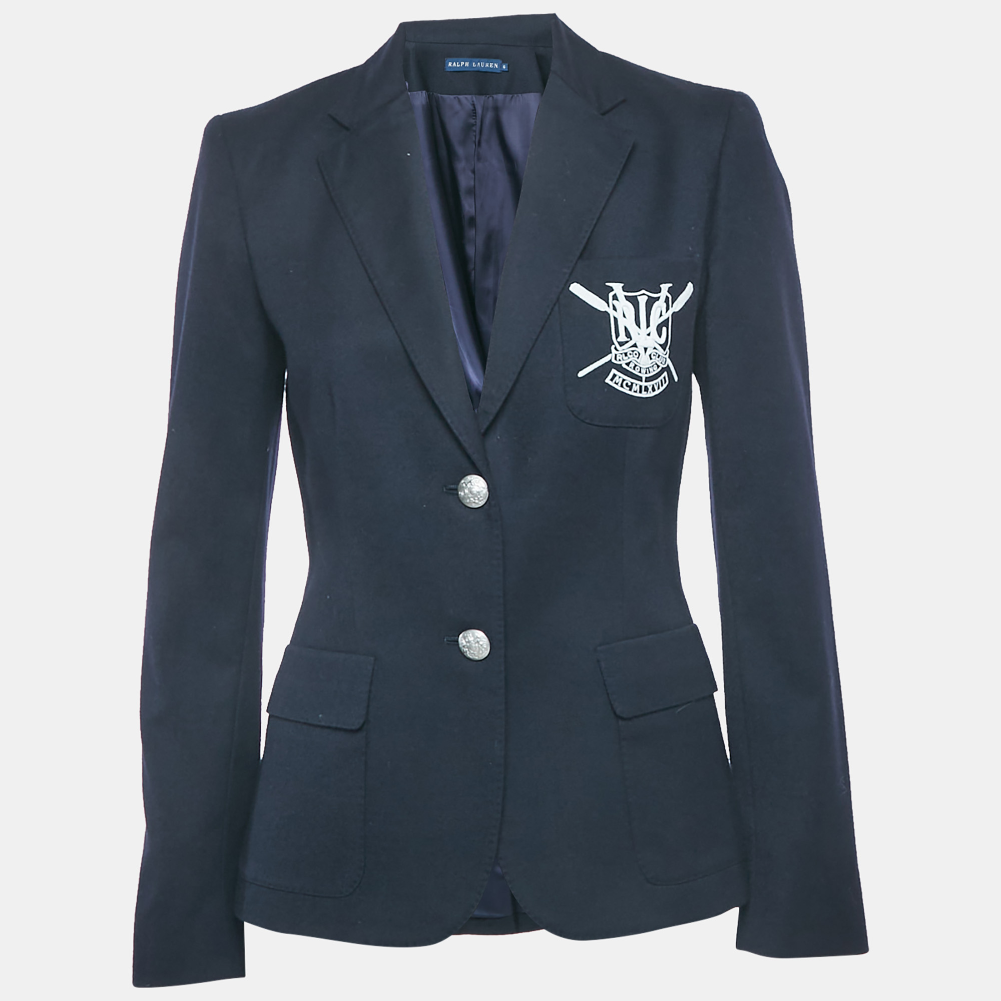 

Ralph Lauren Navy Blue Wool Felt Rowing Club Blazer M
