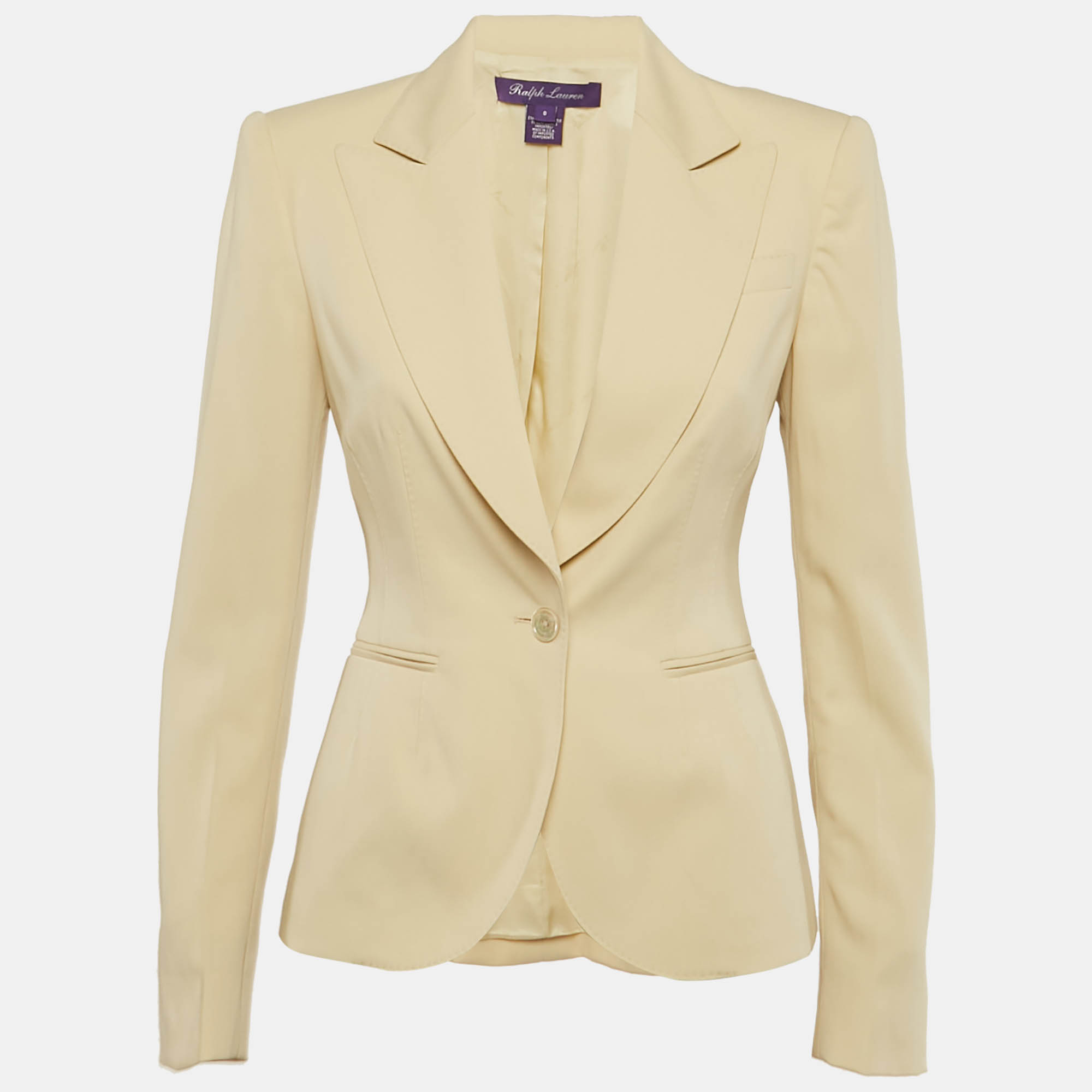 Click to view more detailed imagery on our partner's website Pre-owned Ralph Lauren Beige Wool Single Breasted Blazer Xs In Sand