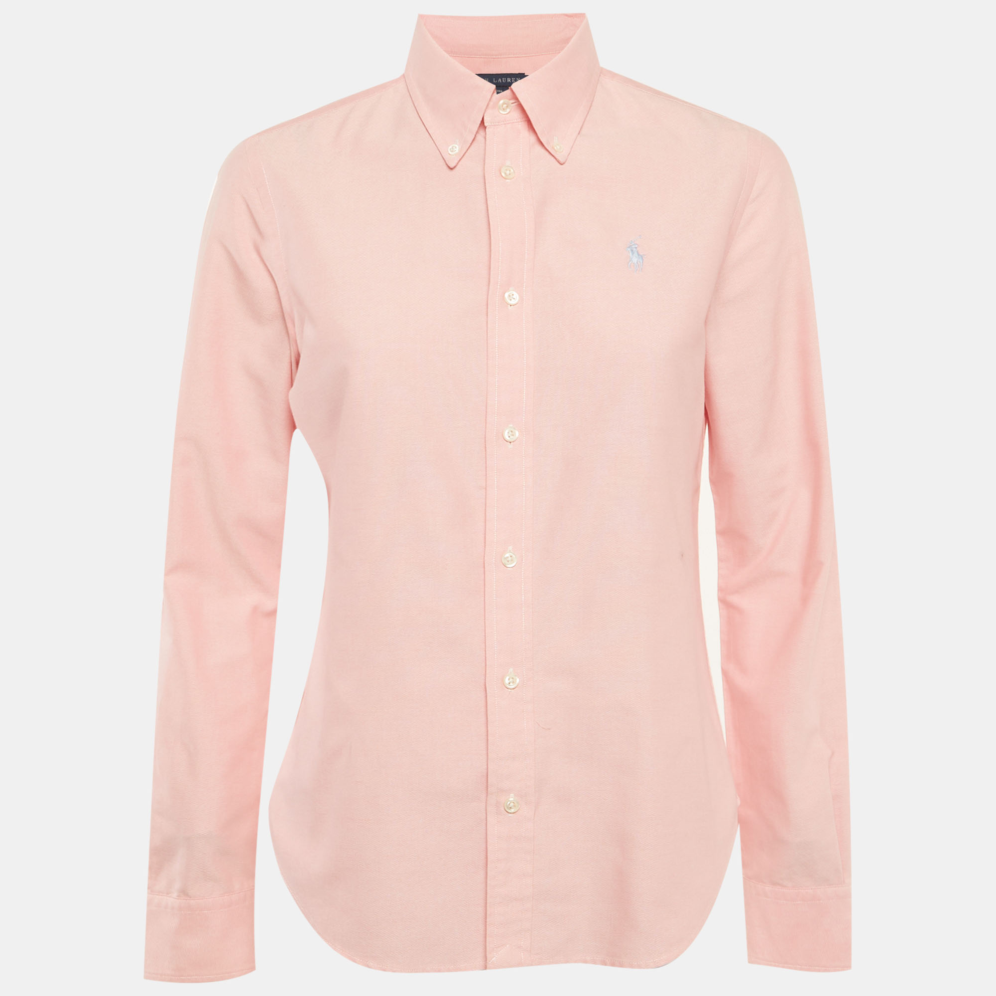 

Ralph Lauren Pink Logo Embroidered Cotton Shirt M