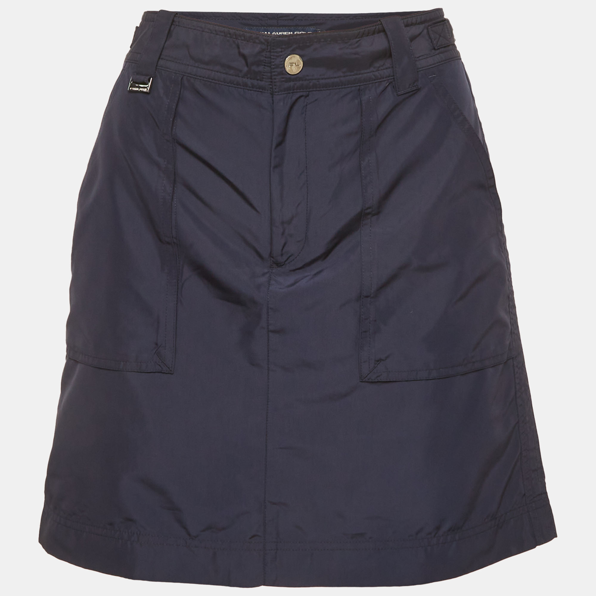 Pre-owned Ralph Lauren Navy Blue Nylon Mini Skirt M