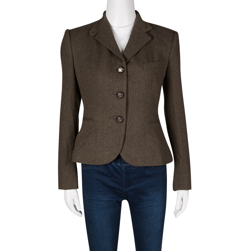 

Ralph Lauren Brown Cashmere Contrast Lined Blazer