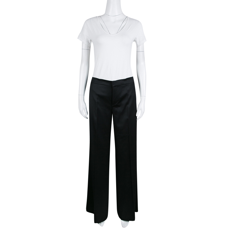 

Ralph Lauren Black Stretch Wool Wide Leg Pants