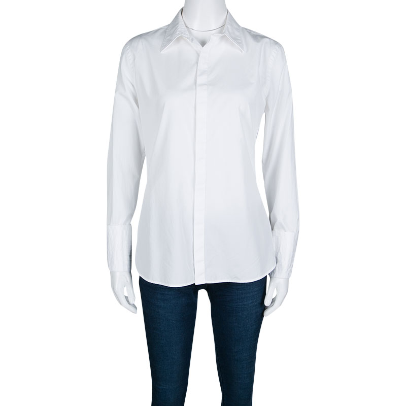 

Ralph Lauren White Cotton Long Sleeve Button Front Shirt