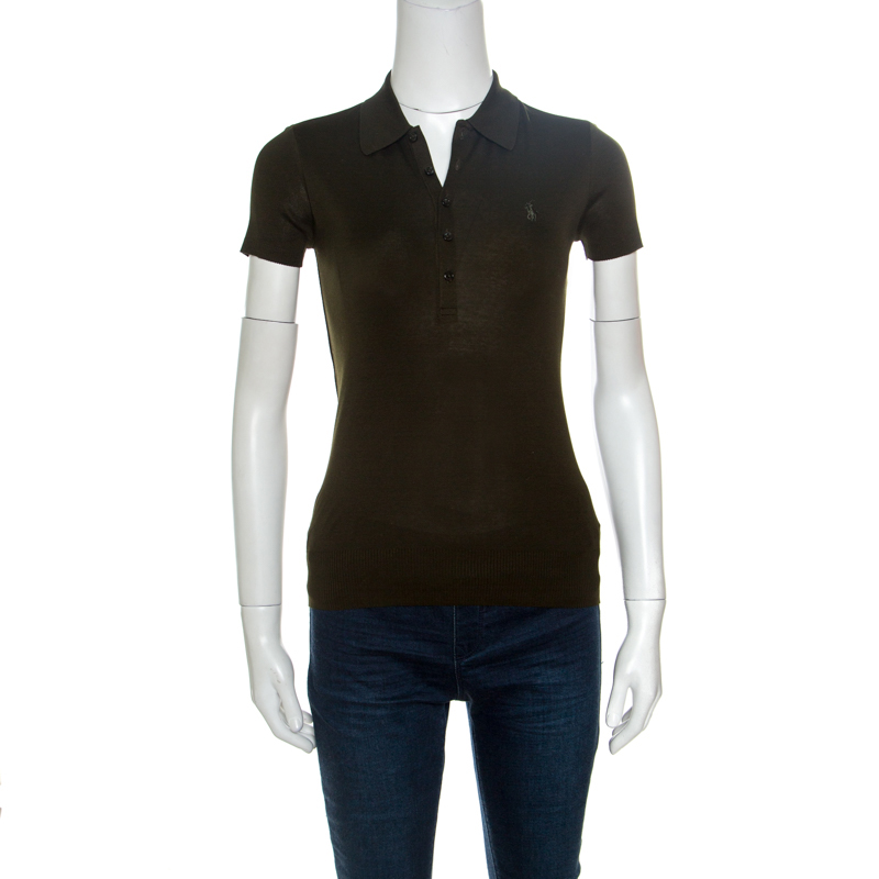olive green polo shirt womens