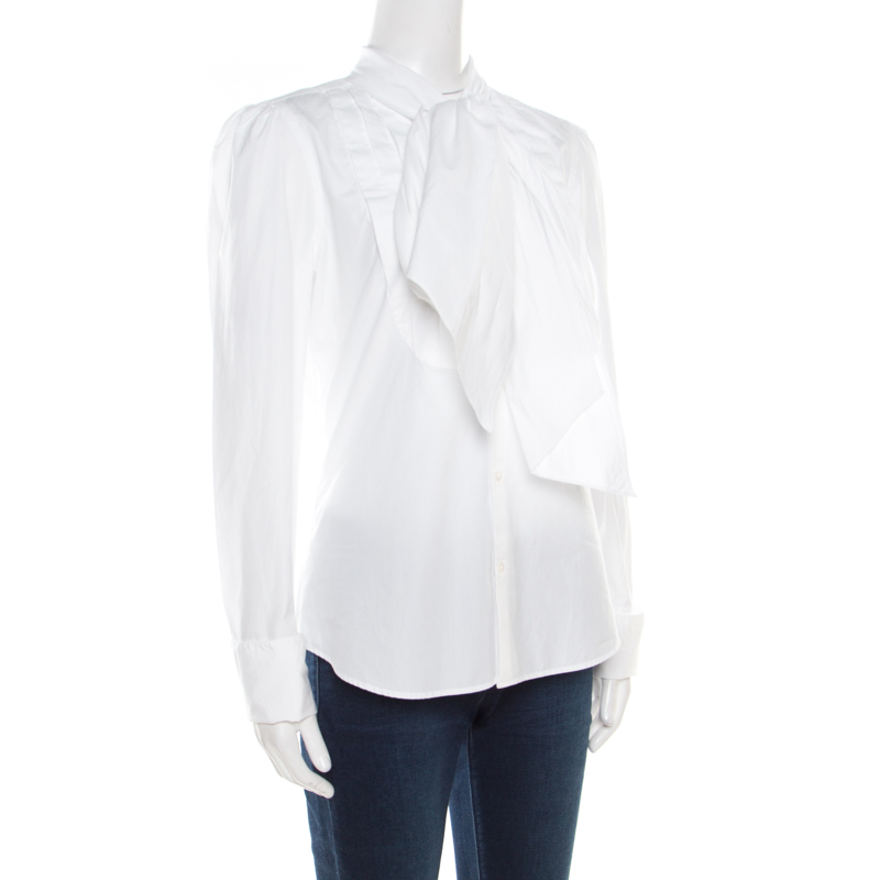 

Ralph Lauren White Cotton Neck Tie Detail Long Sleeve Shirt