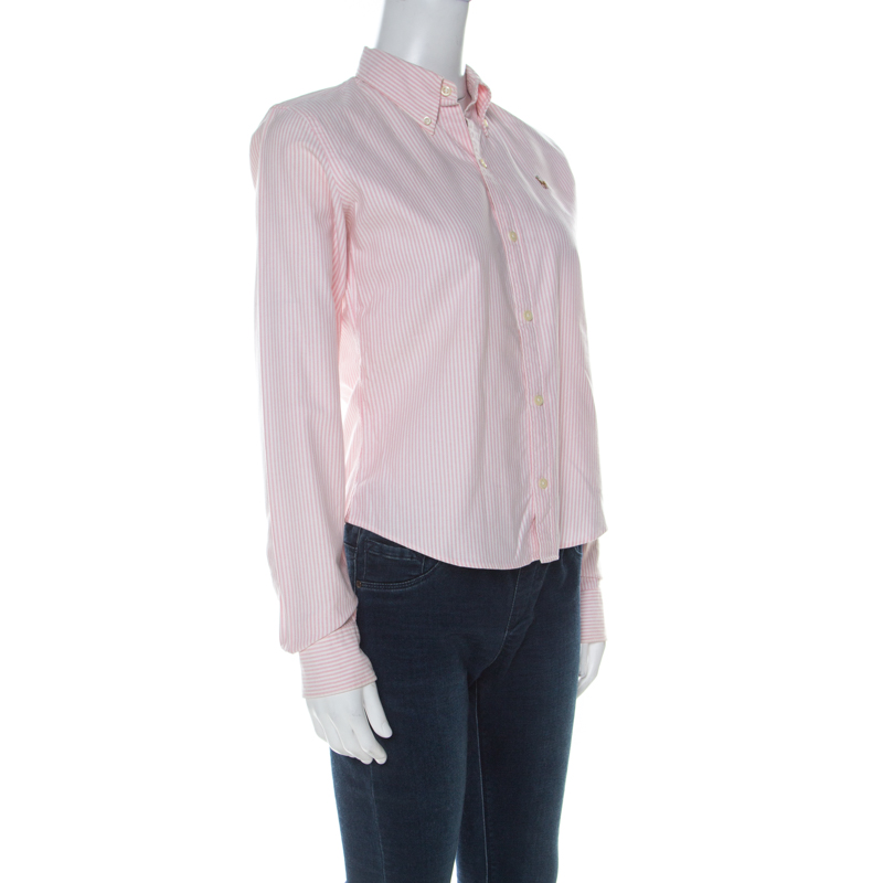 

Ralph Lauren Pink & White Striped Cotton Slim Fit Shirt S