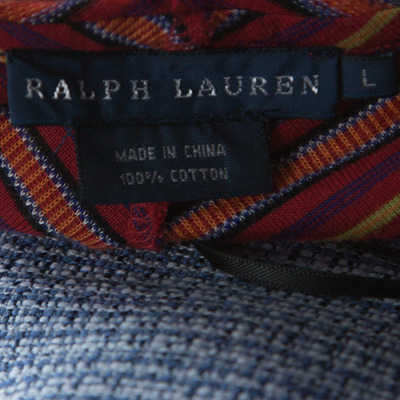 Pre-owned Ralph Lauren Multicolor Striped Knit Noodle Strap Top L