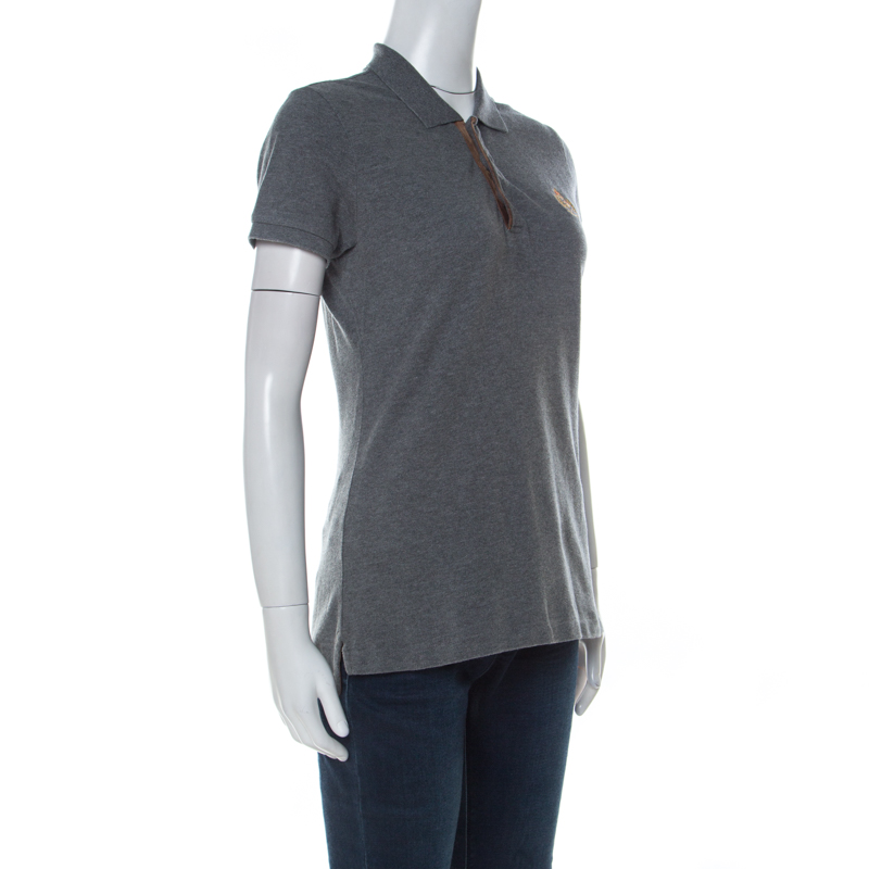 

Ralph Lauren Grey Cotton Pique Skinny Fit Polo T Shirt