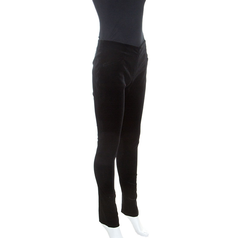 

Ralph Lauren Black Stretch Velvet Slim Fit Pants