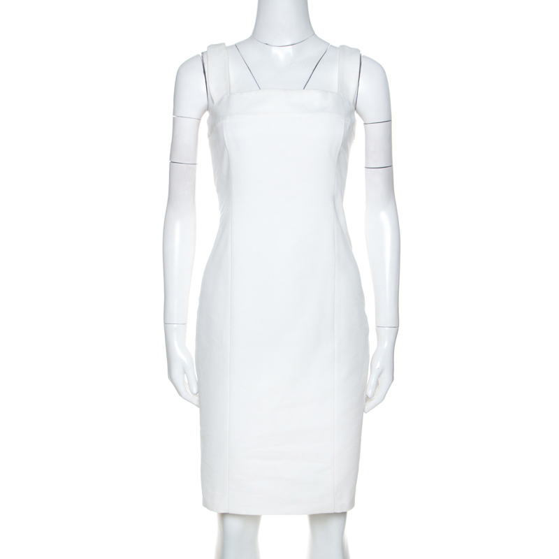 Ralph Lauren White Cotton Sleeveless Sheath Dress M