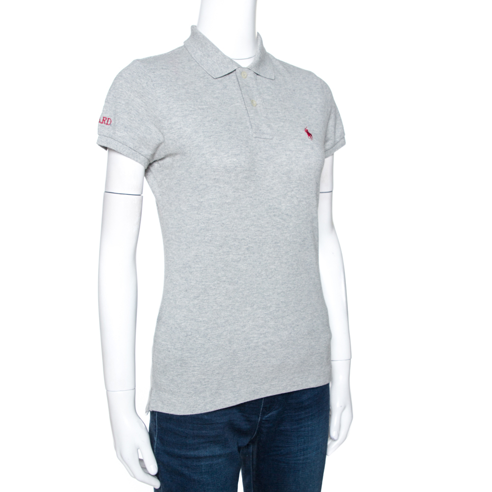 

Ralph Lauren Grey Cotton Pique Harvard Skinny Polo T-Shirt
