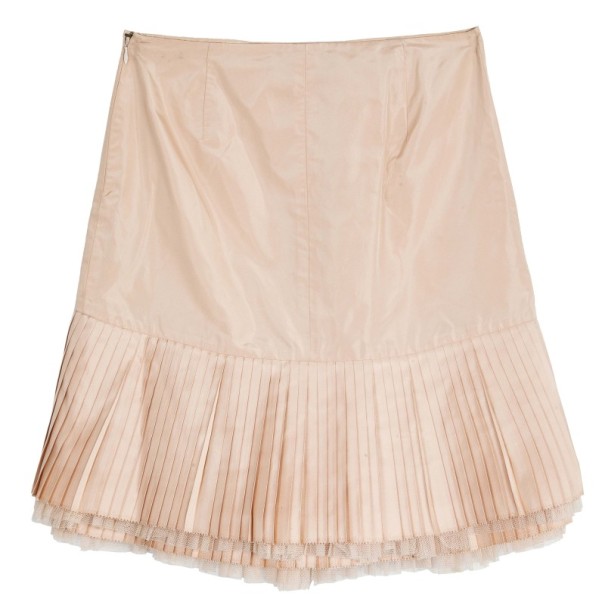 Pre Owned Ralph Lauren Pleated Pink Taffeta Skirt M