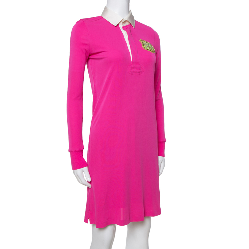 

Ralph Lauren Pink Jersey Logo Crest Detail Polo Dress
