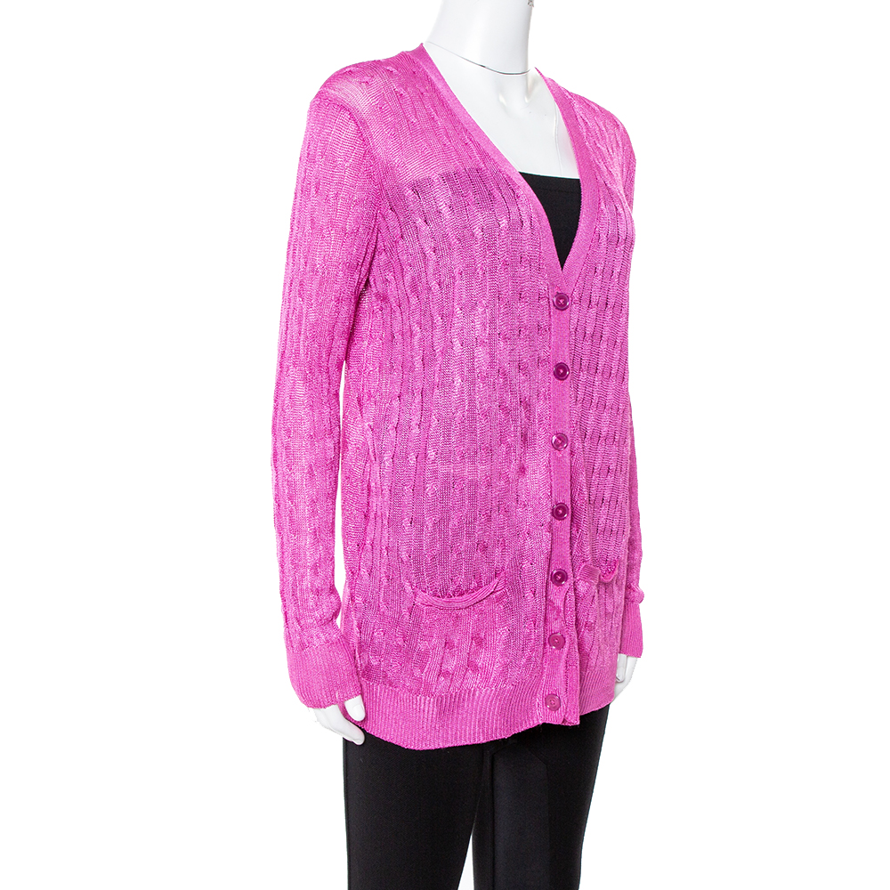 

Ralph Lauren Pink Knit Button Front Cardigan