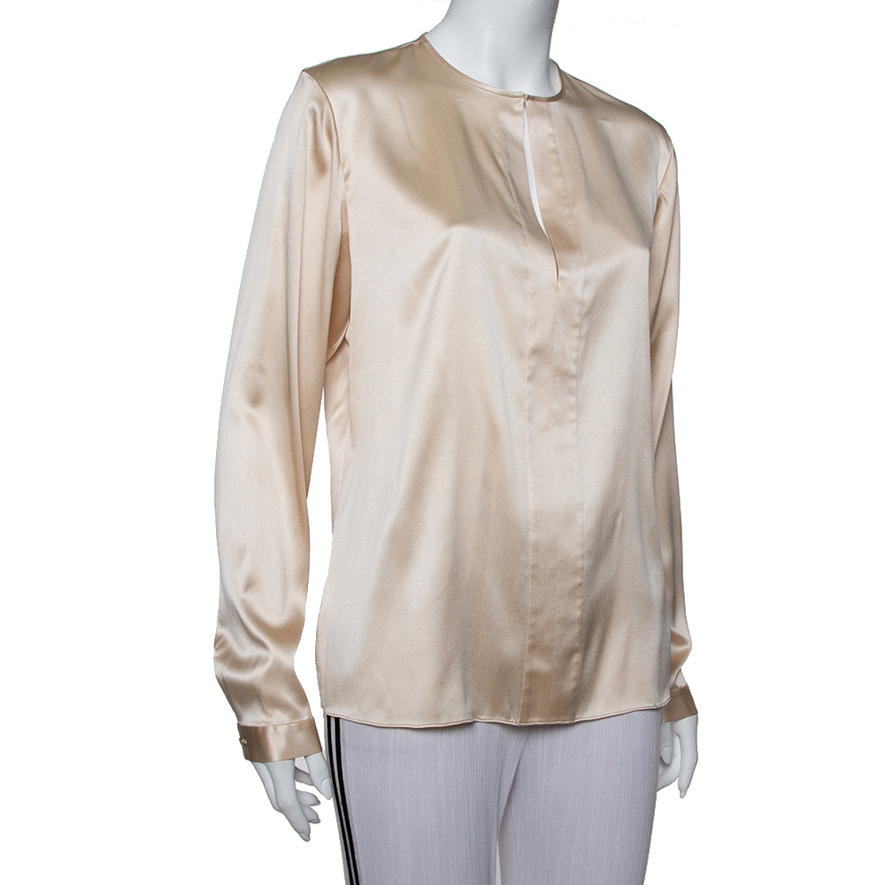 

Ralph Lauren Cream Silk Long Sleeve Top