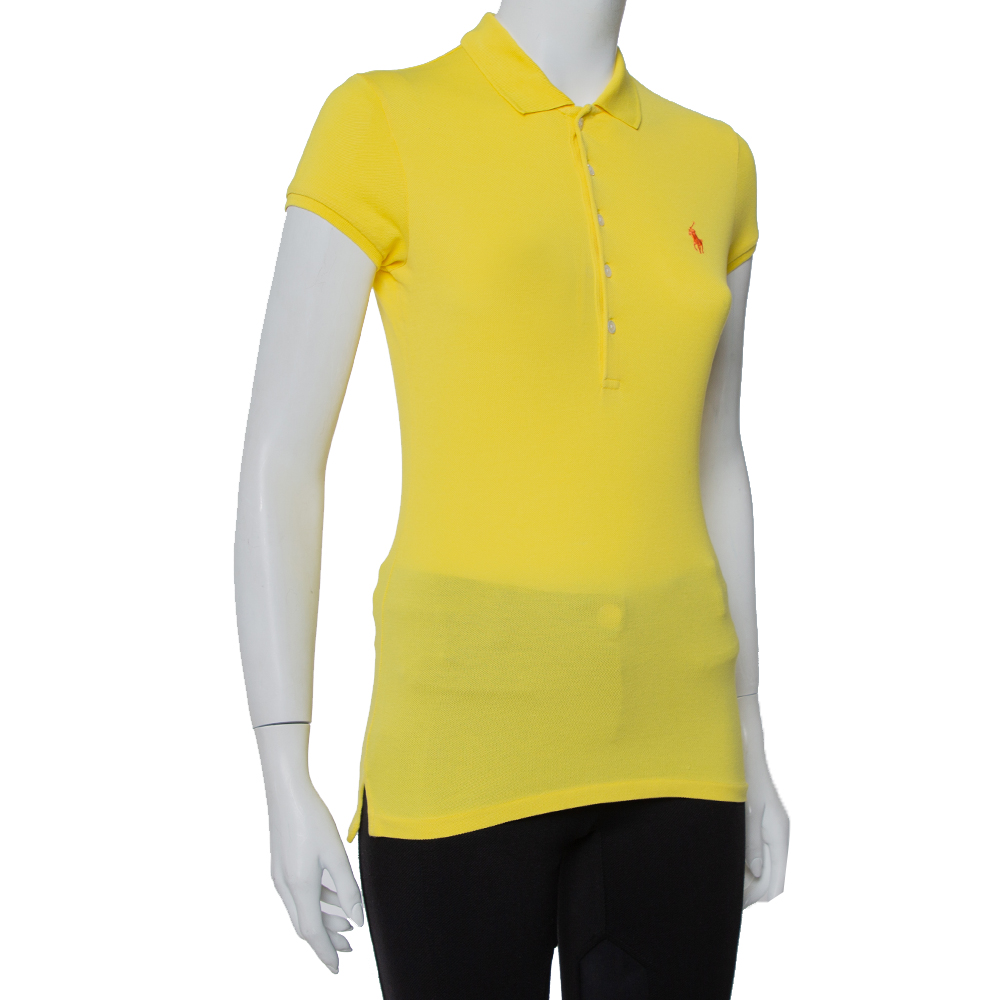 

Ralph Lauren Yellow Cotton Pique Polo T-Shirt