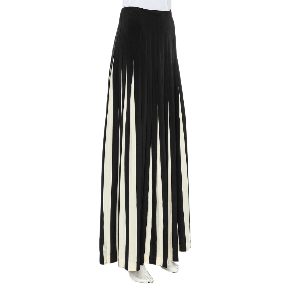 

Ralph Lauren Monochrome Silk Pleated Vallauris Maxi Skirt, Black