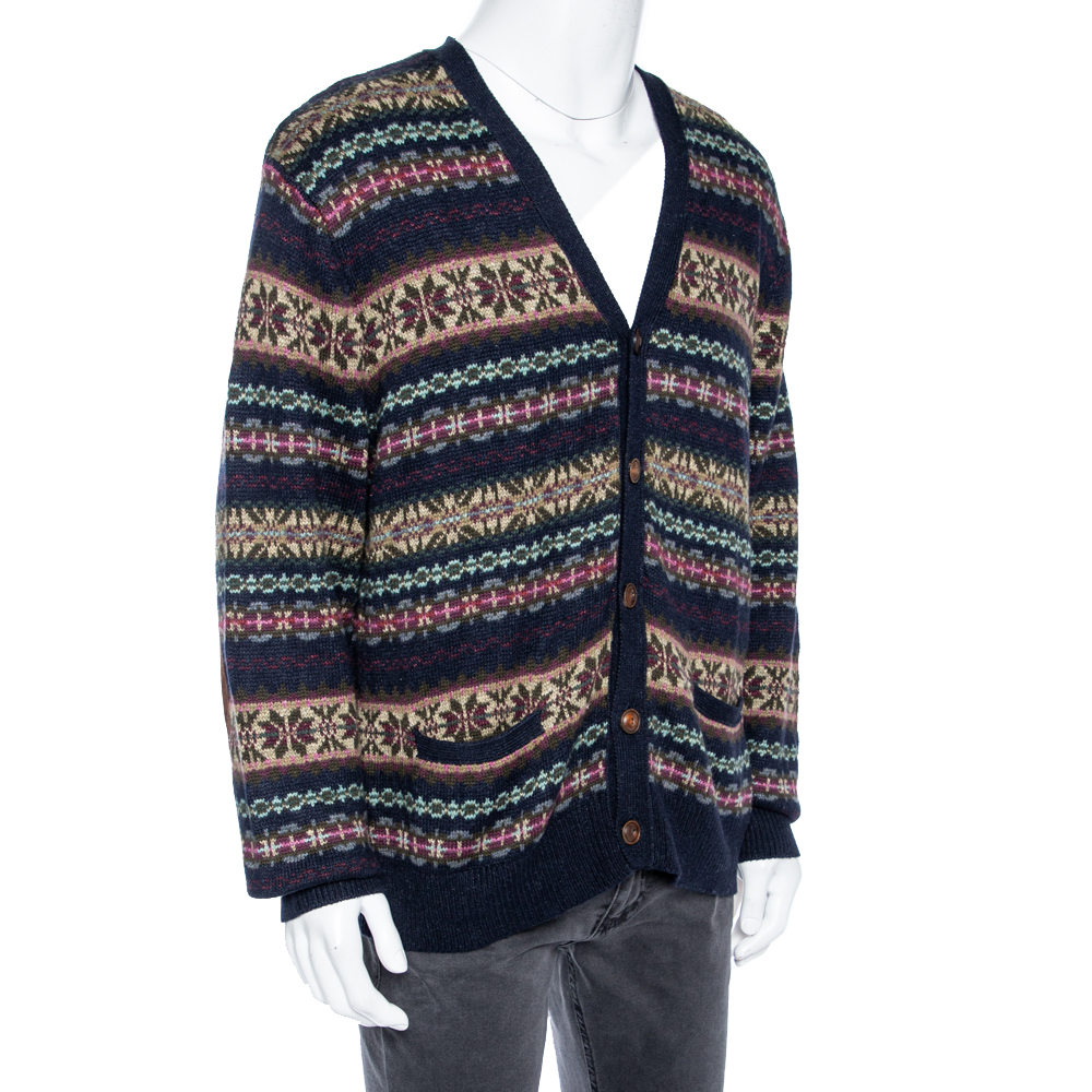 

Polo By Ralph Lauren Multicolored Knitted Button Front Cardigan, Multicolor
