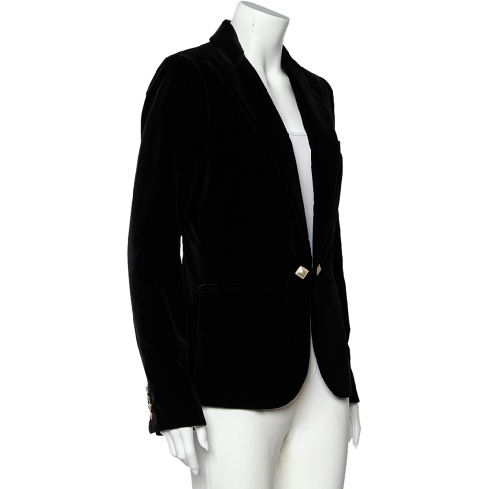 

Ralph Lauren Black Velvet Button Front Blazer