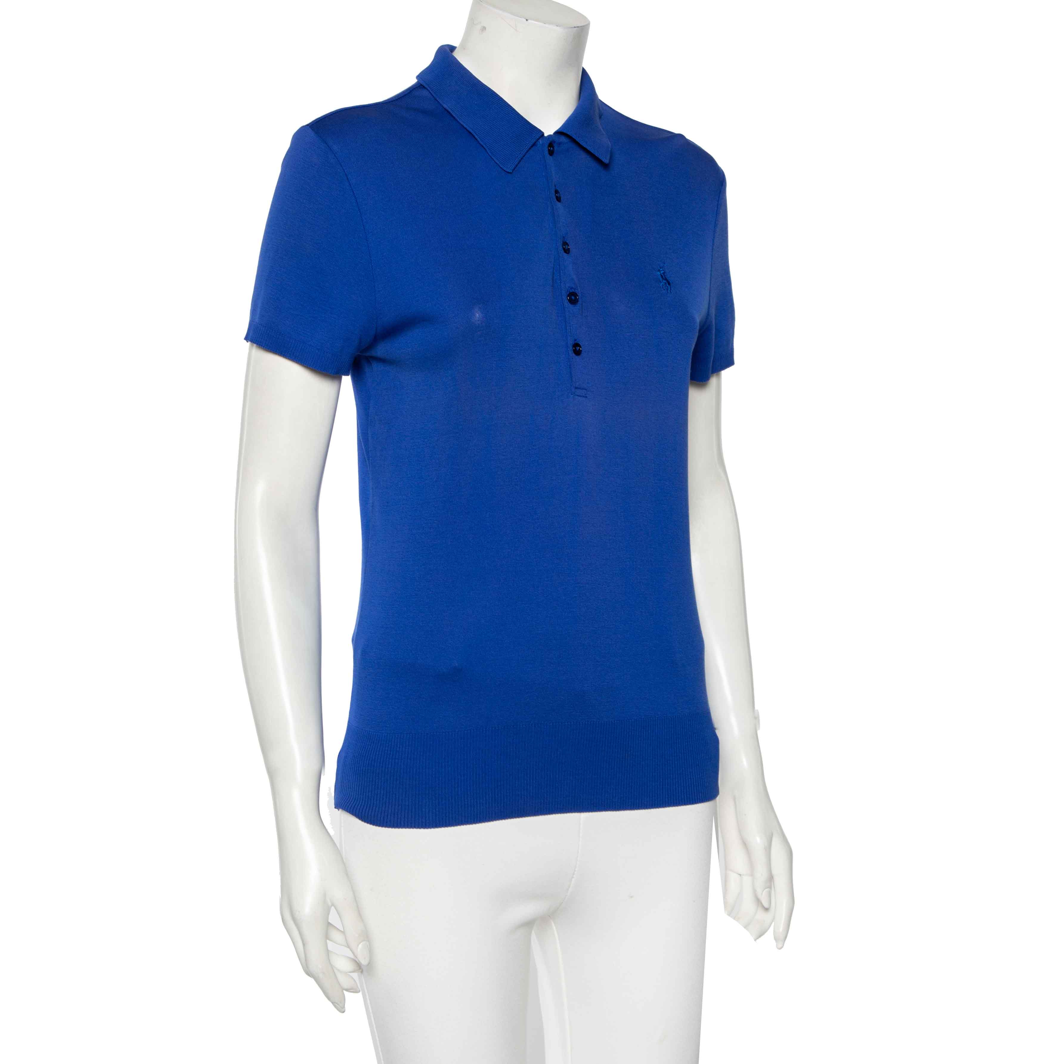 

Ralph Lauren Blue Cotton Knit Short Sleeve Polo T-Shirt
