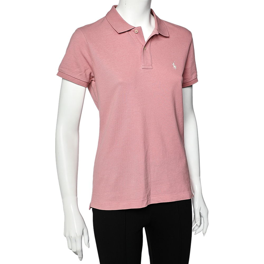 

Ralph Lauren Pink Cotton Pique Skinny Polo T-Shirt