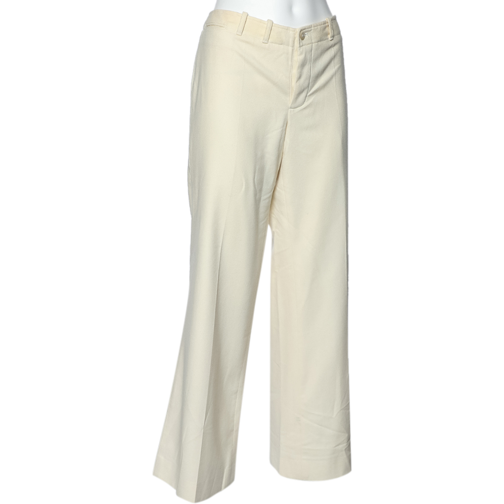 

Ralph Lauren Cream Wool Straight Leg Trousers