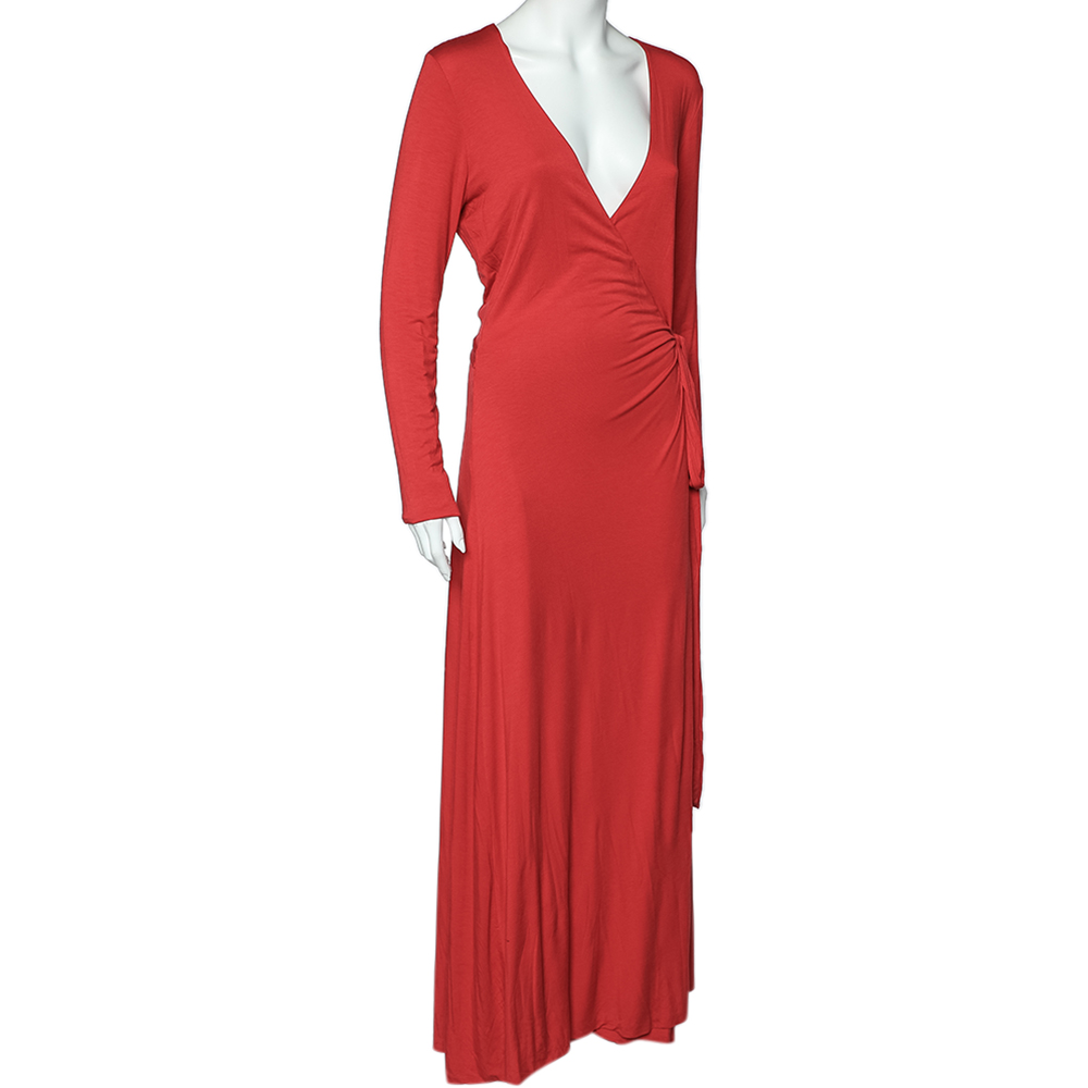 

Ralph Lauren Red Knit Maxi Wrap Dress