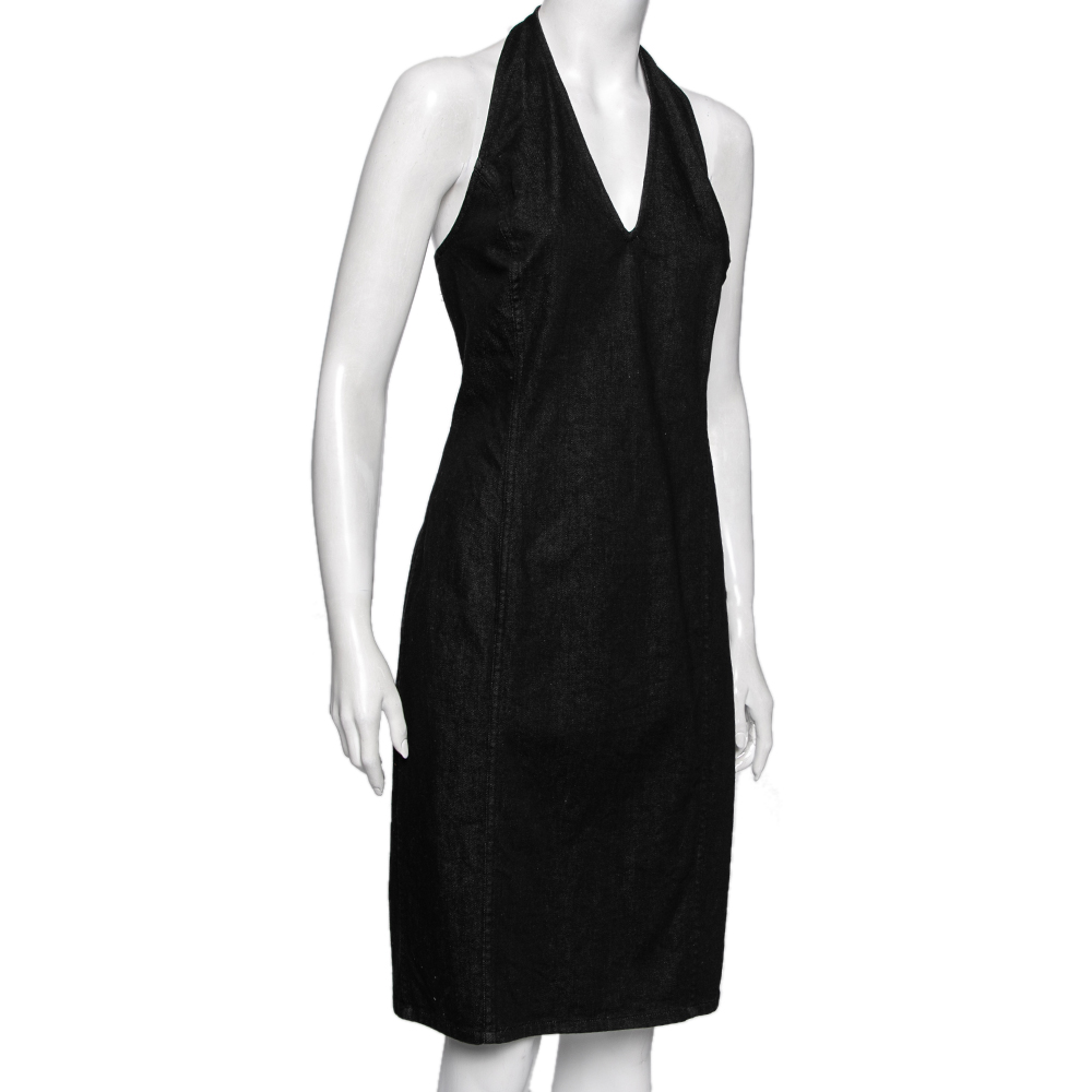 

Ralph Lauren Black Denim Halter Neck Dress