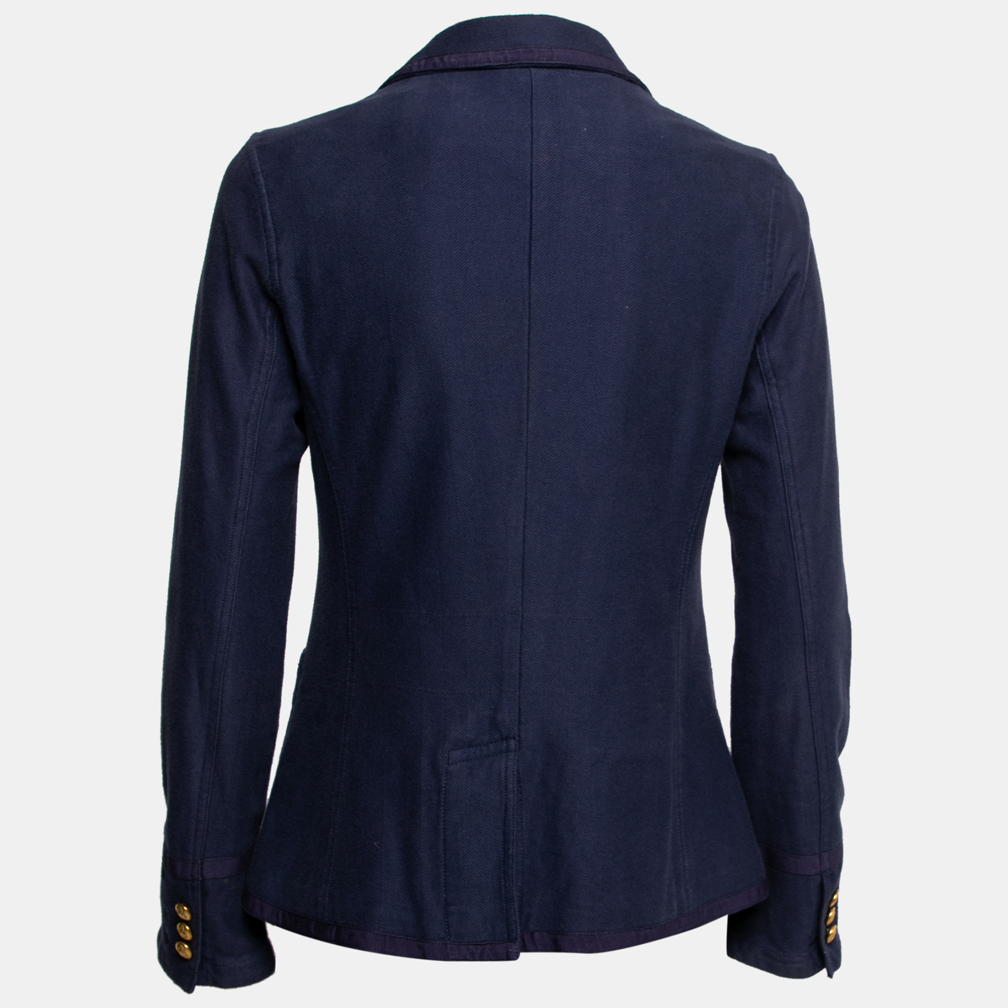 

Ralph Lauren Navy Blue Cotton Logo Patch Crest Blazer