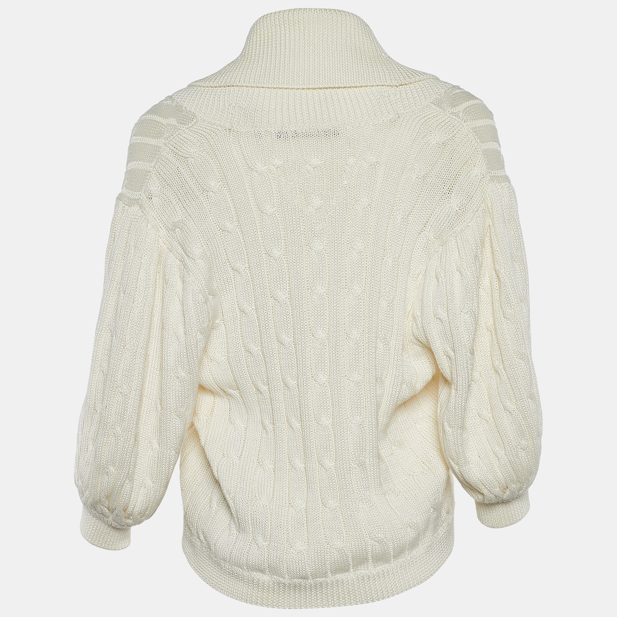 

Ralph Lauren Cream Cotton Knit Button Front Cardigan