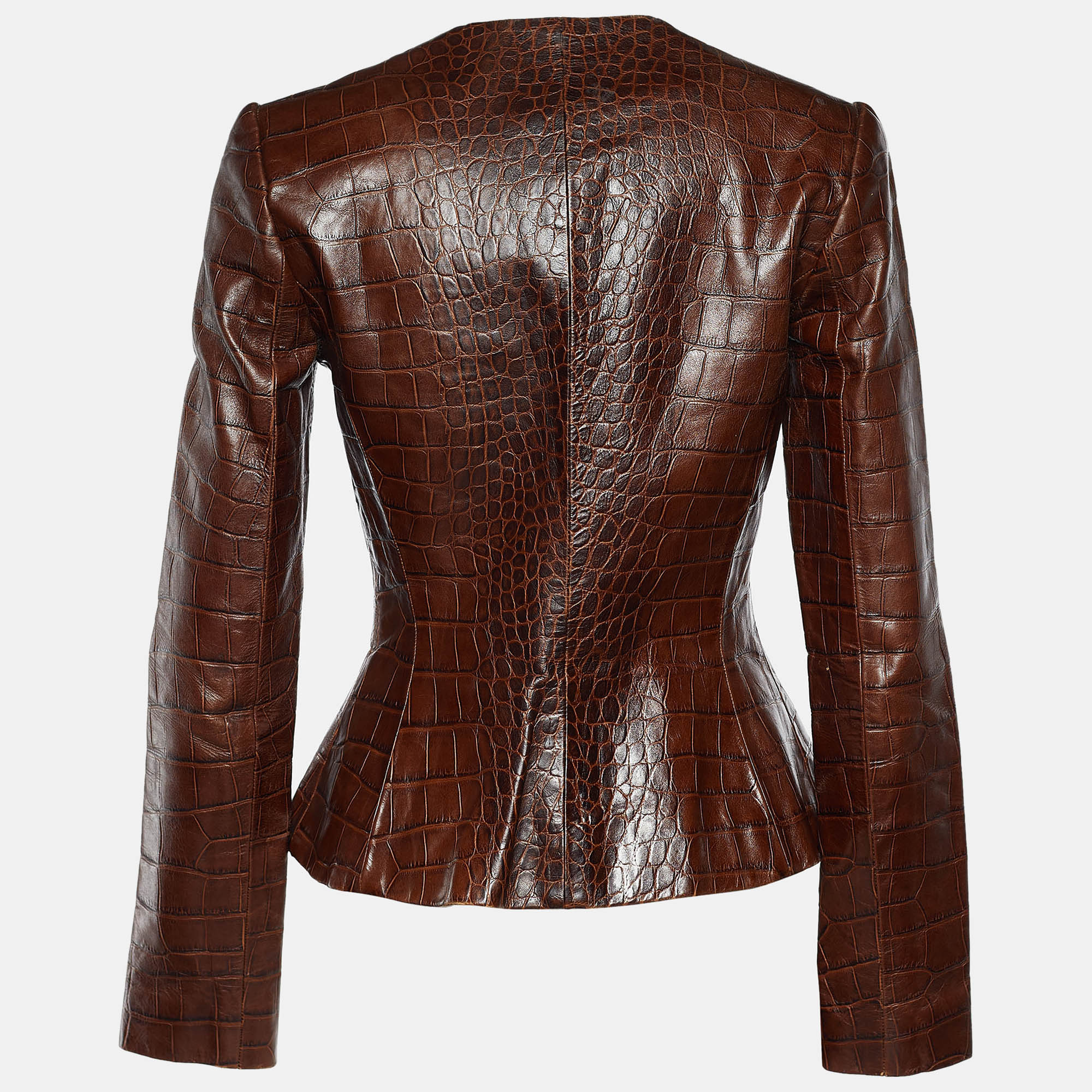 

Ralph Lauren Brown Leather Button Front Jacket